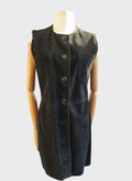 Black Suede Sleeveless Dress | Vera Pelle Italian Leather