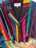 Vintage Evelyne Mandel Paris Striped Velvet Blazer