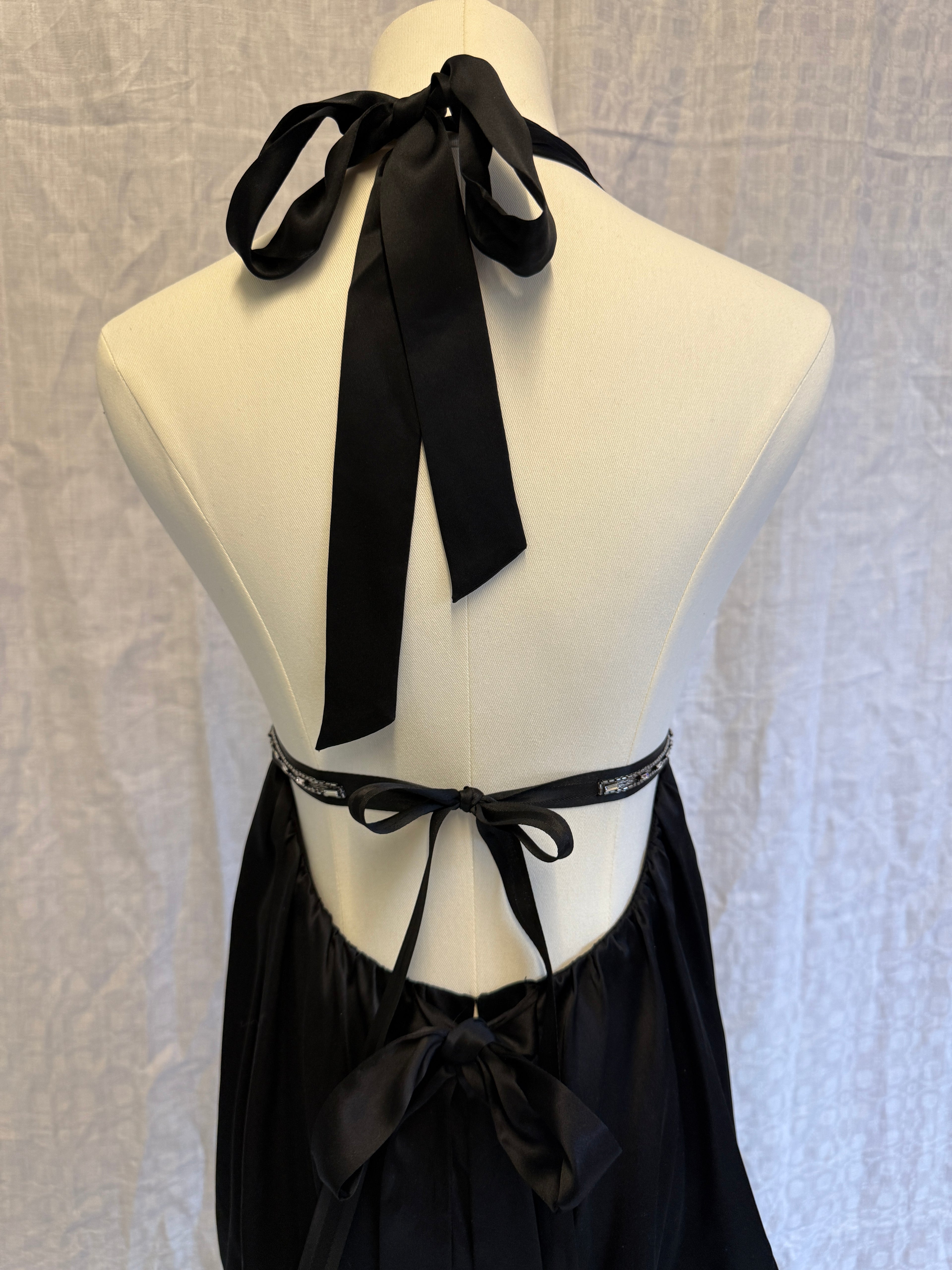 Collette Dinnigan 100% Silk Halterneck Maxi Gown