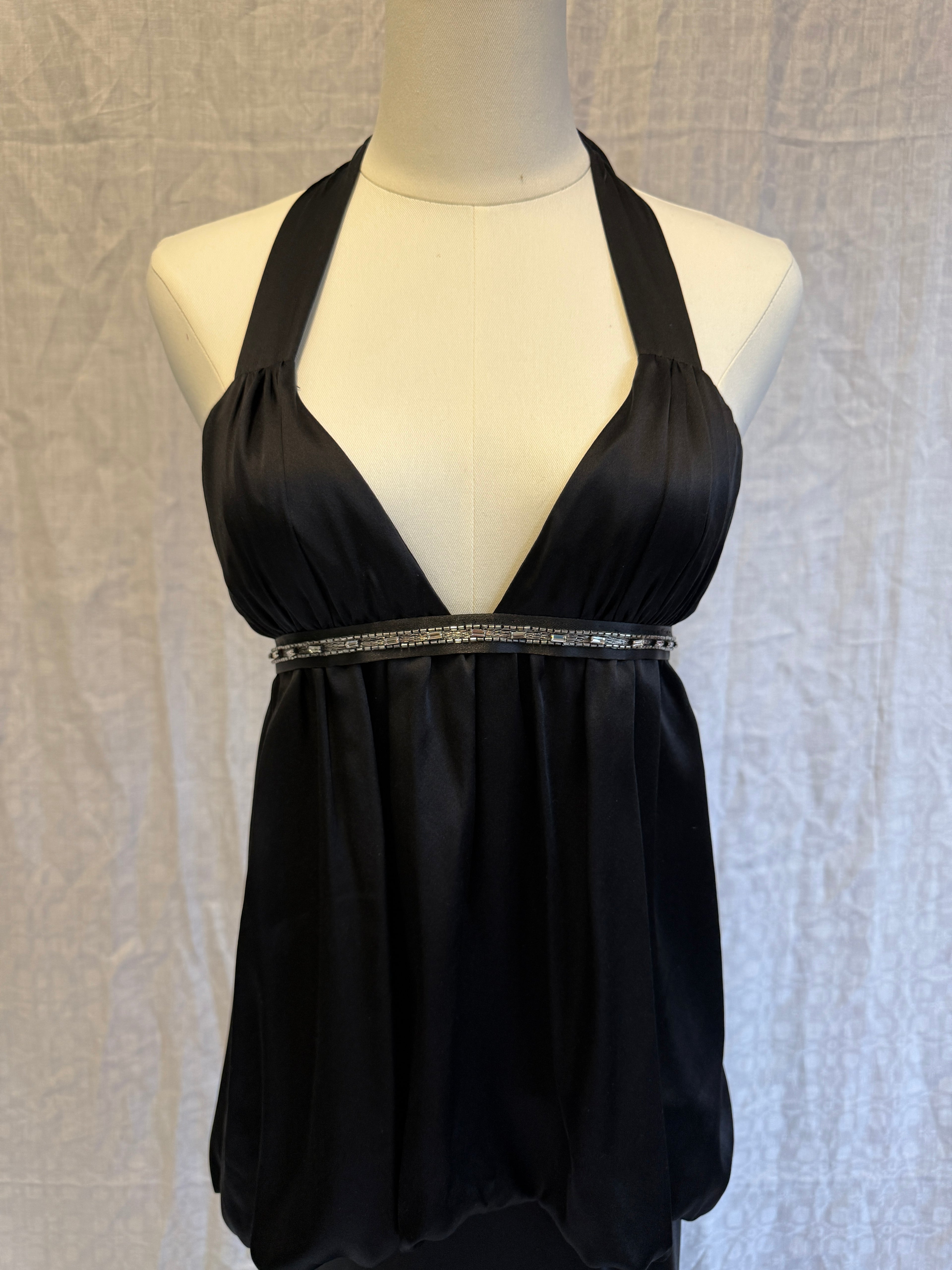 Collette Dinnigan 100% Silk Halterneck Maxi Gown