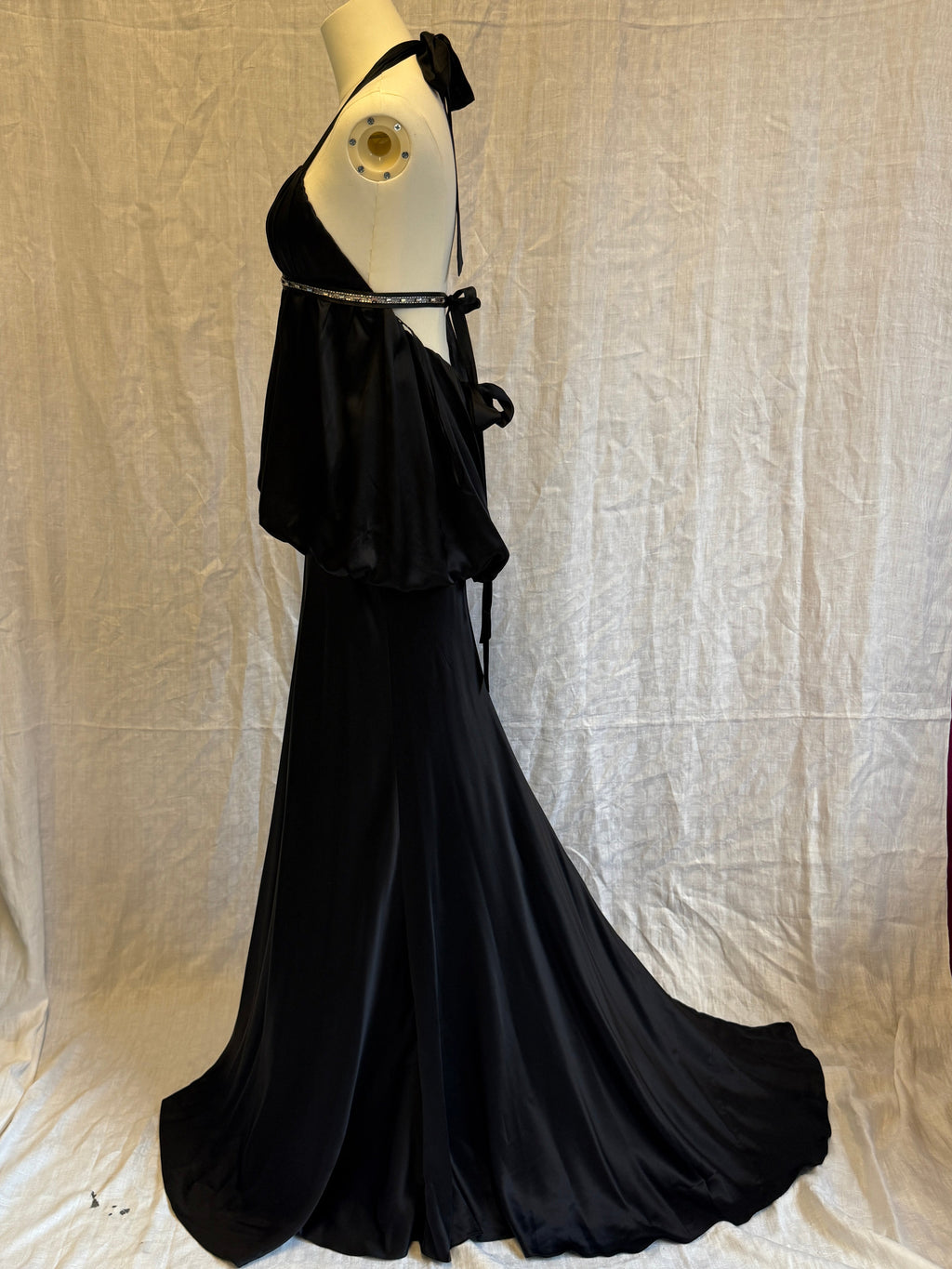 Collette Dinnigan 100% Silk Halterneck Maxi Gown