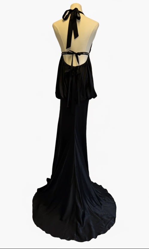 Collette Dinnigan 100% Silk Halterneck Maxi Gown