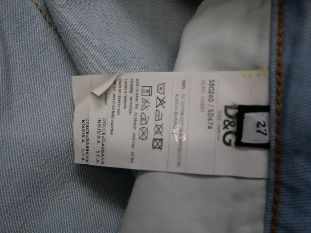 D&G Dolce & Gabbana 'Hotty' Light Denim Wash Flared Low Rise Jeans