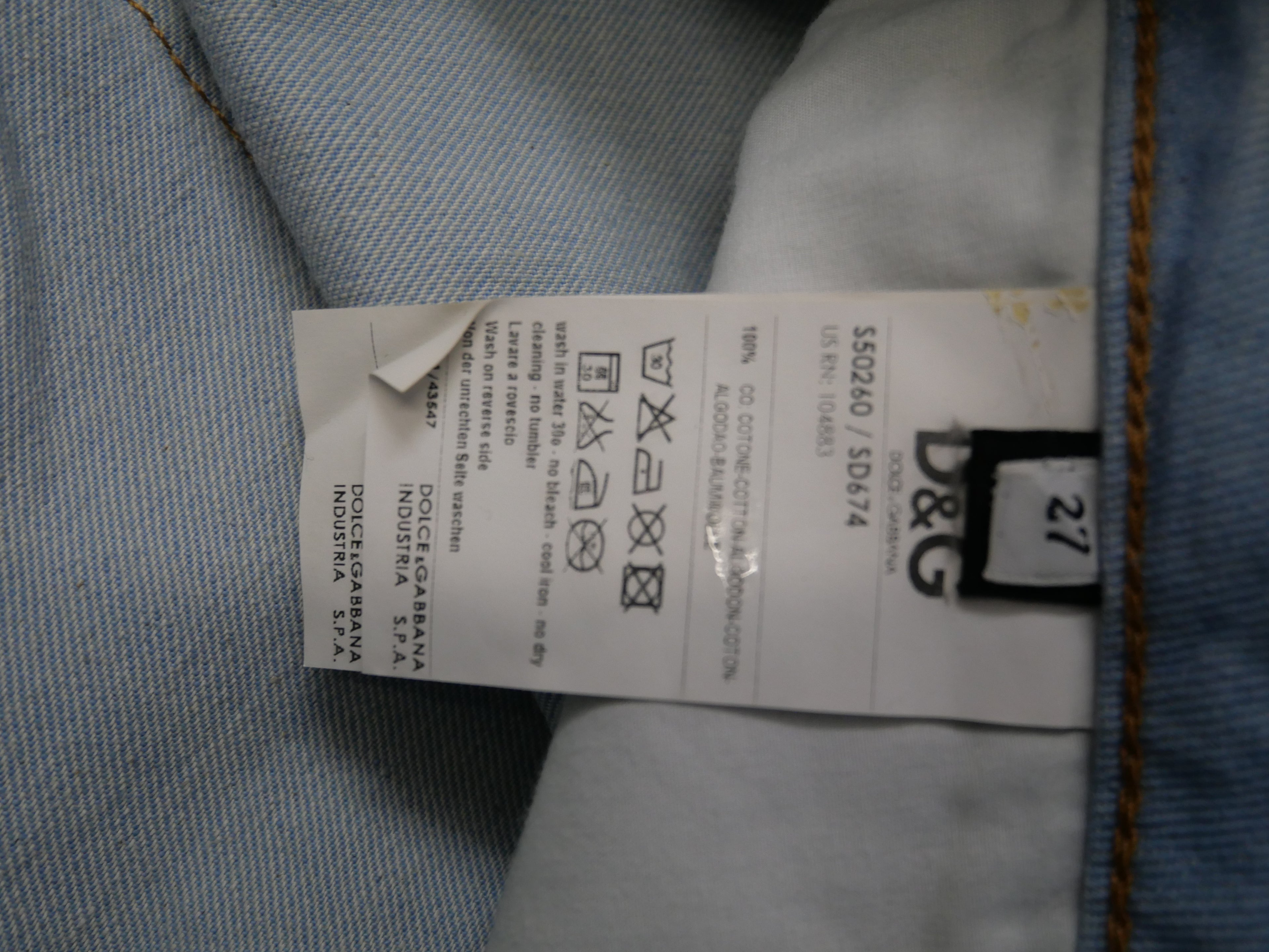 D&G Dolce & Gabbana 'Hotty' Light Denim Wash Flared Low Rise Jeans