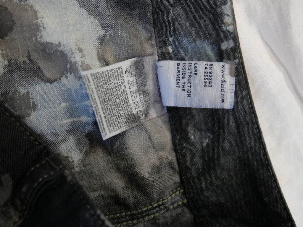 Diesel Black Gold Acid Wash Flared Jeans