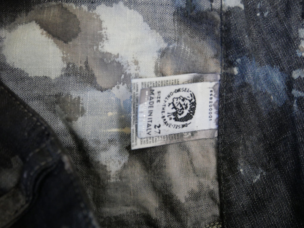 Diesel Black Gold Acid Wash Flared Jeans