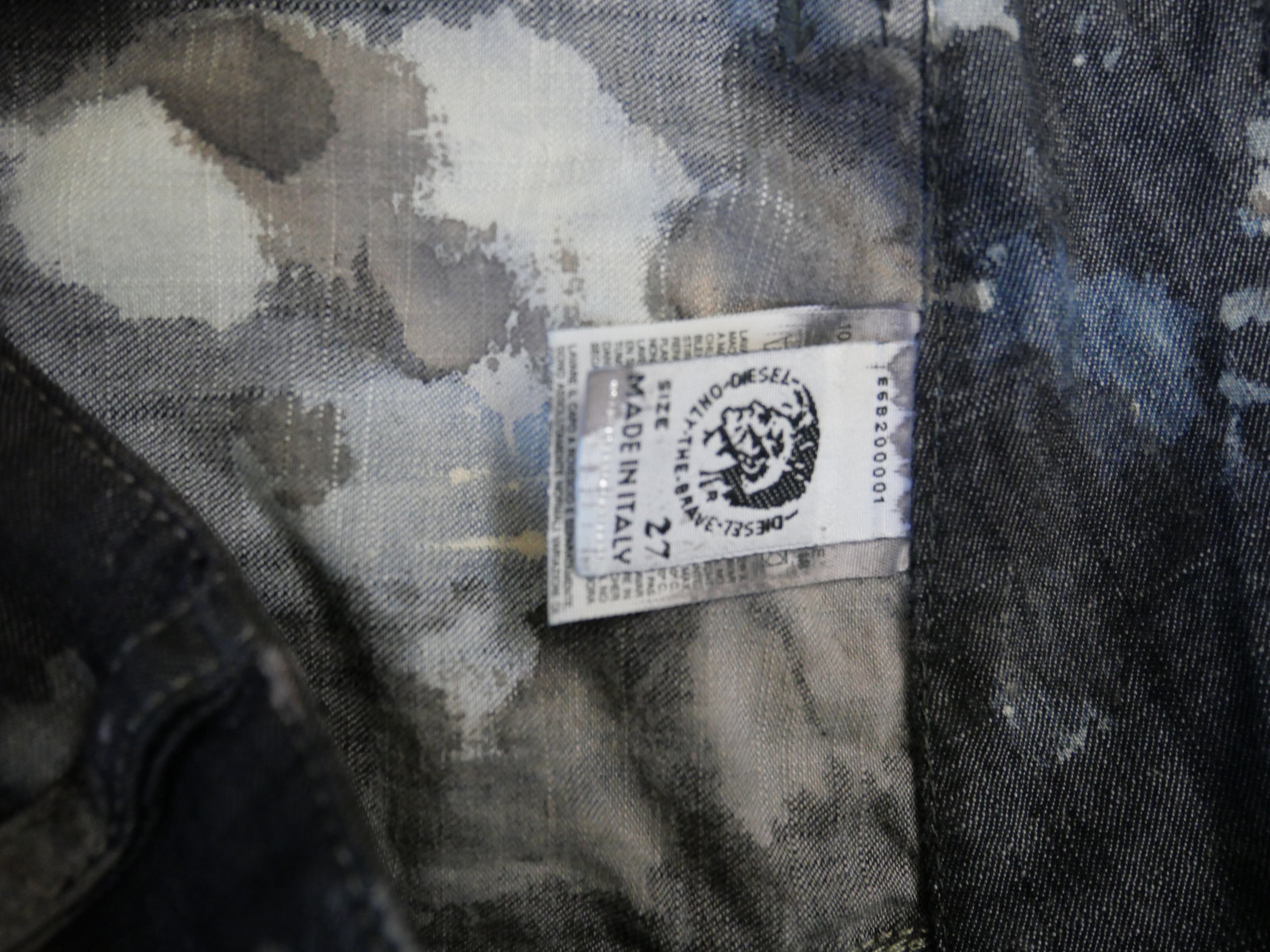 Diesel Black Gold Acid Wash Flared Jeans