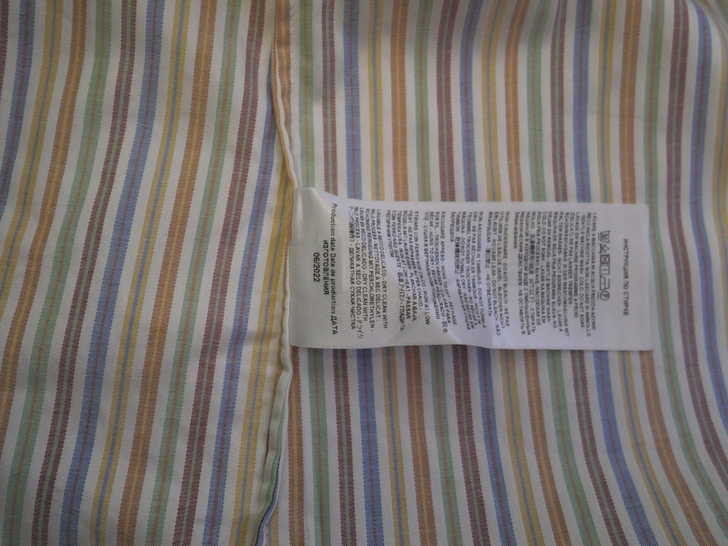 ETRO Milano Rainbow Stripe Cotton Shirt | Paisley Trim