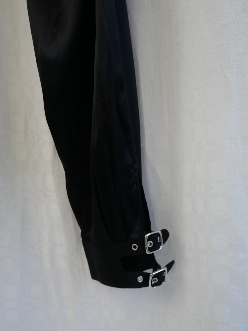 Emporio Armani Black Silk Trousers | Buckle Ankle