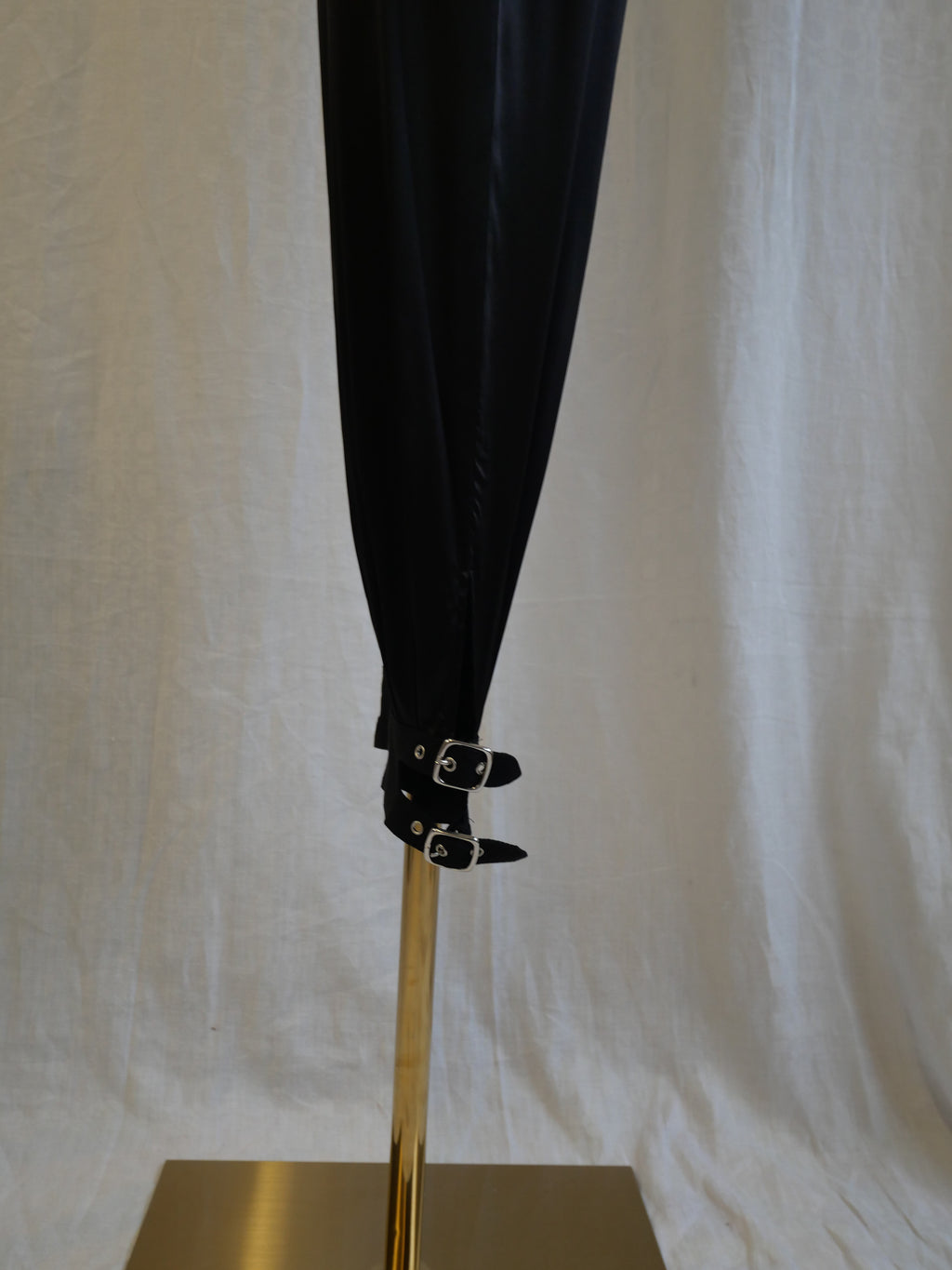 Emporio Armani Black Silk Trousers | Buckle Ankle