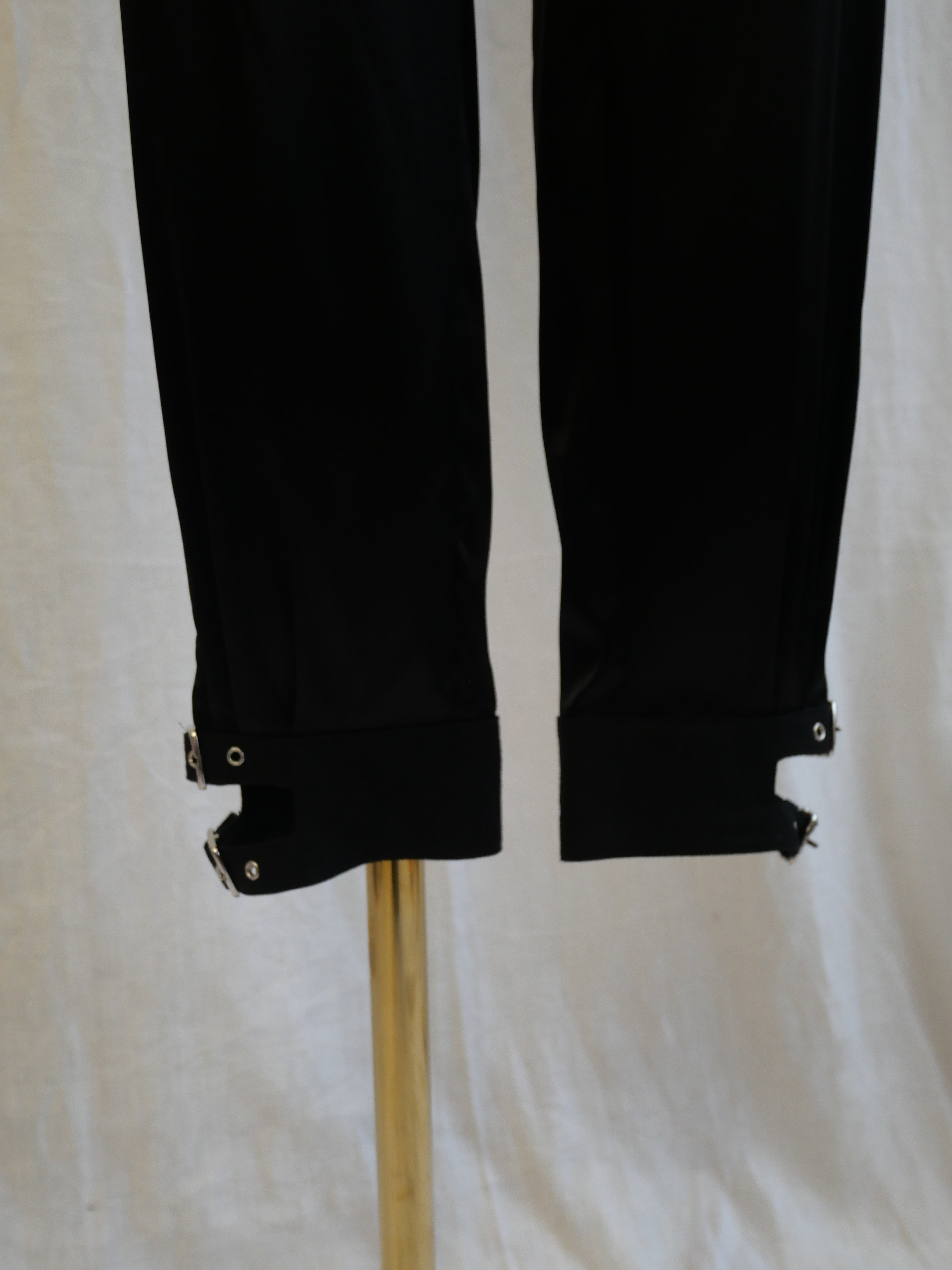 Emporio Armani Black Silk Trousers | Buckle Ankle