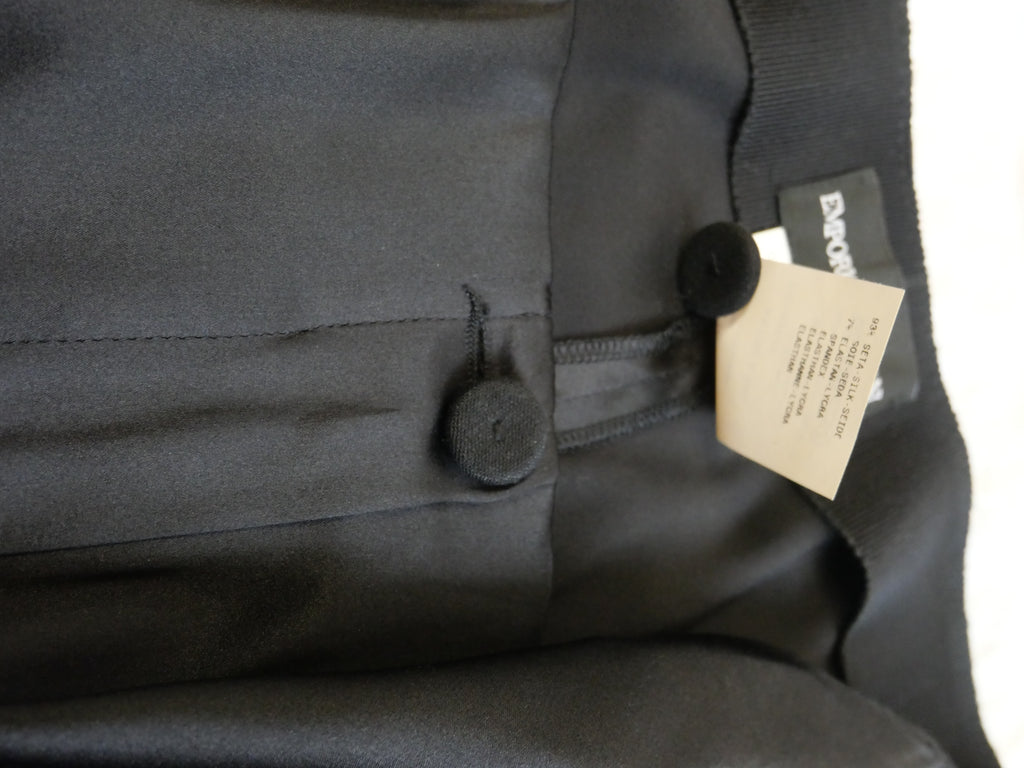 Emporio Armani Black Silk Trousers | Buckle Ankle