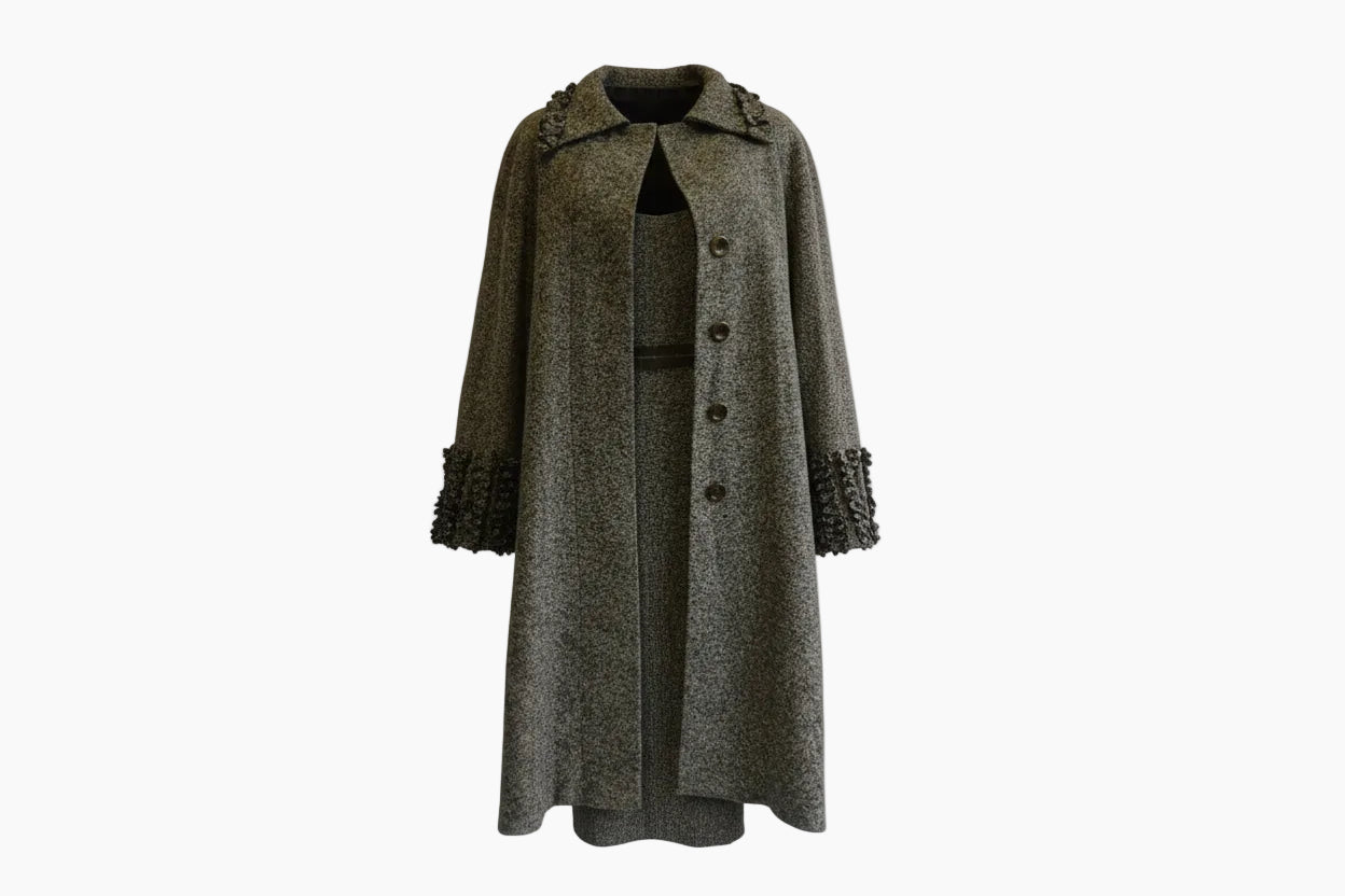 Vintage Milanat                                                                                              Speckled Tweed Coat & Dress Set