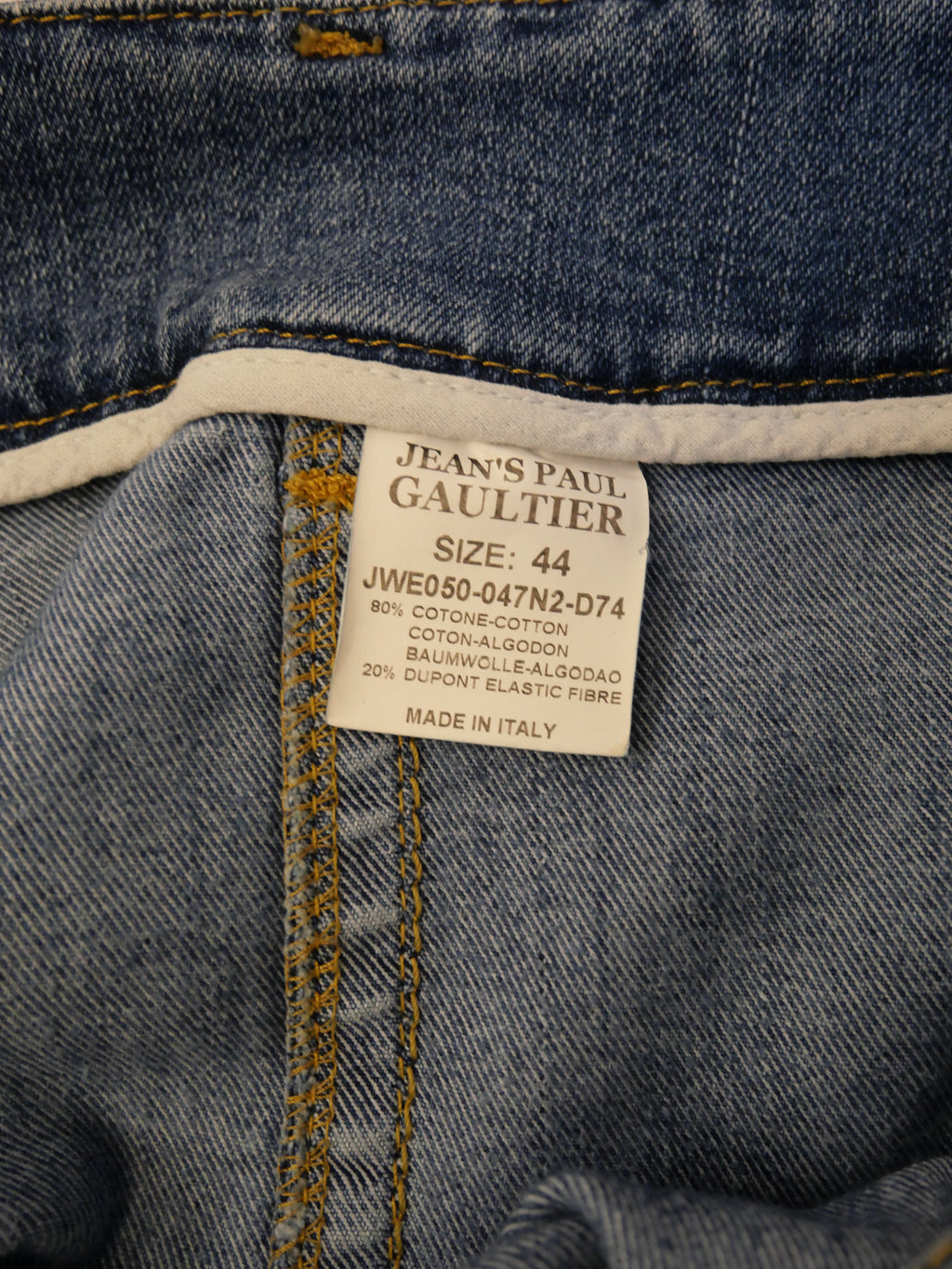 Jean Paul Gaultier Ruffle Denim Pencil Skirt