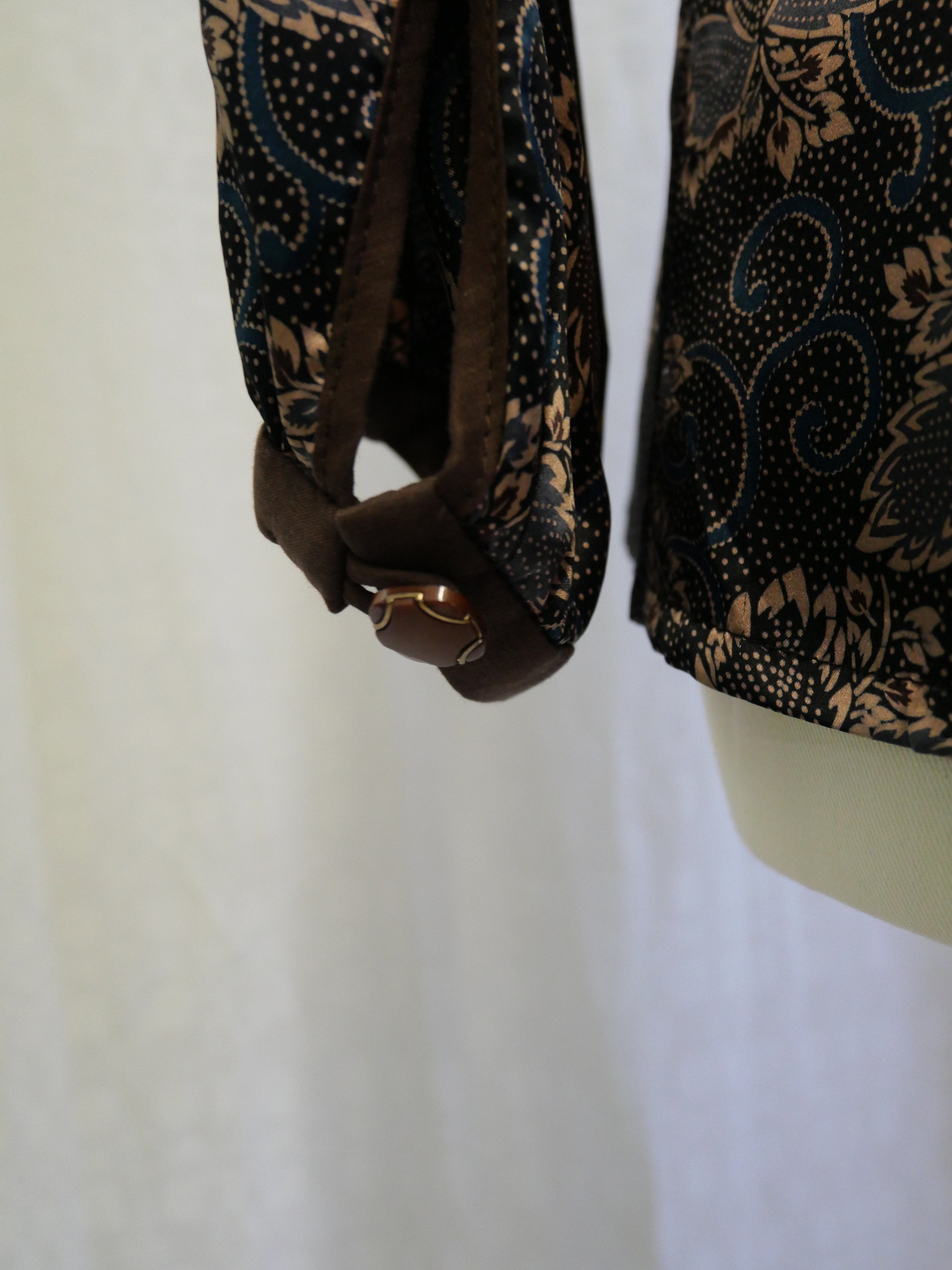 Lauren Moffatt 100% Silk Mandarin Collar Blouse