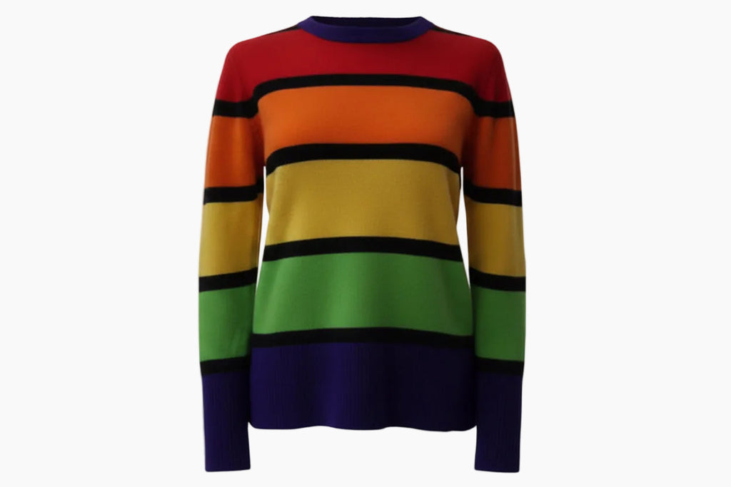Madeleine Thompson Rainbow Stripe Cashmere Jumper