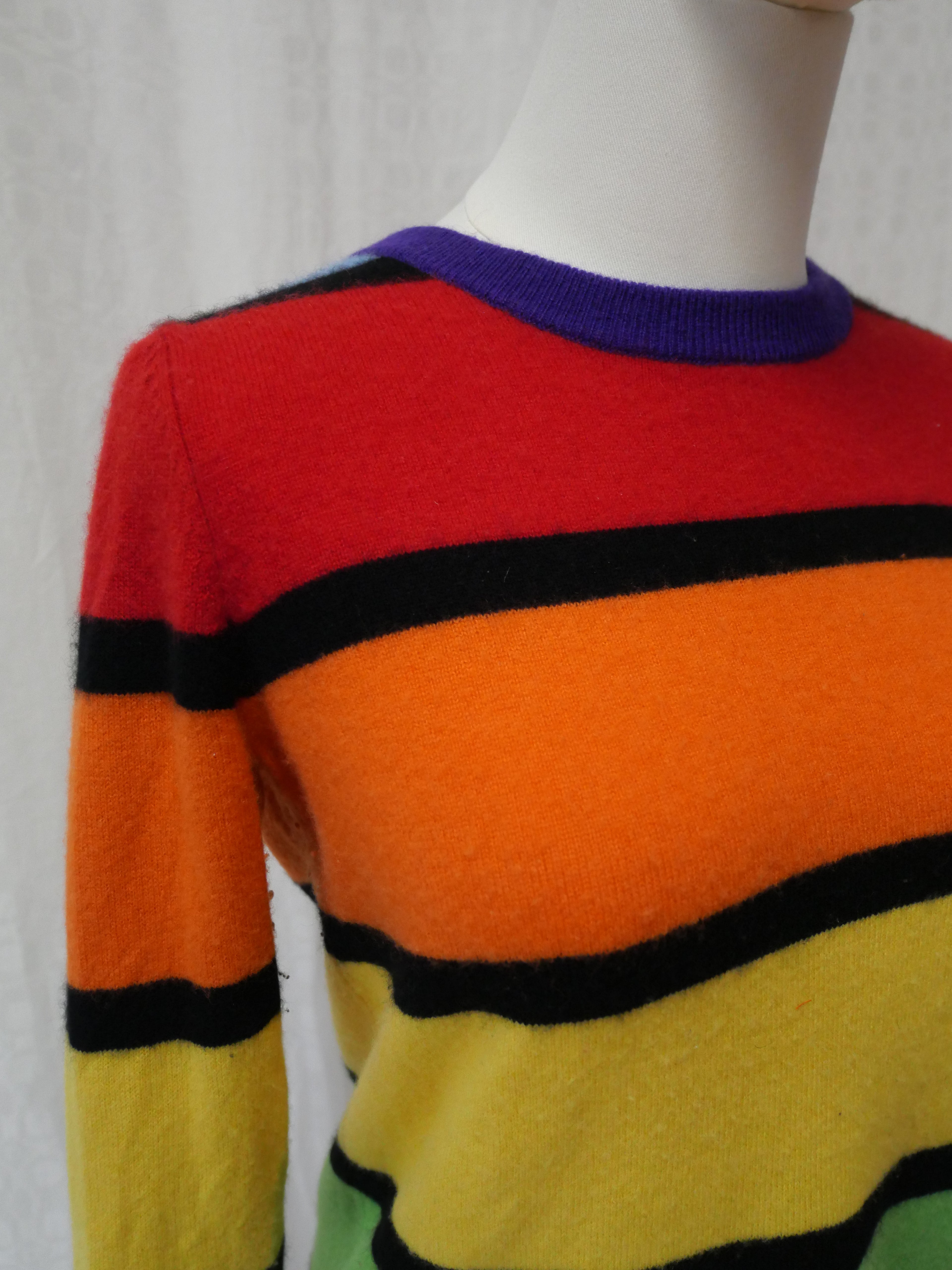 Madeleine Thompson Rainbow Stripe Cashmere Jumper