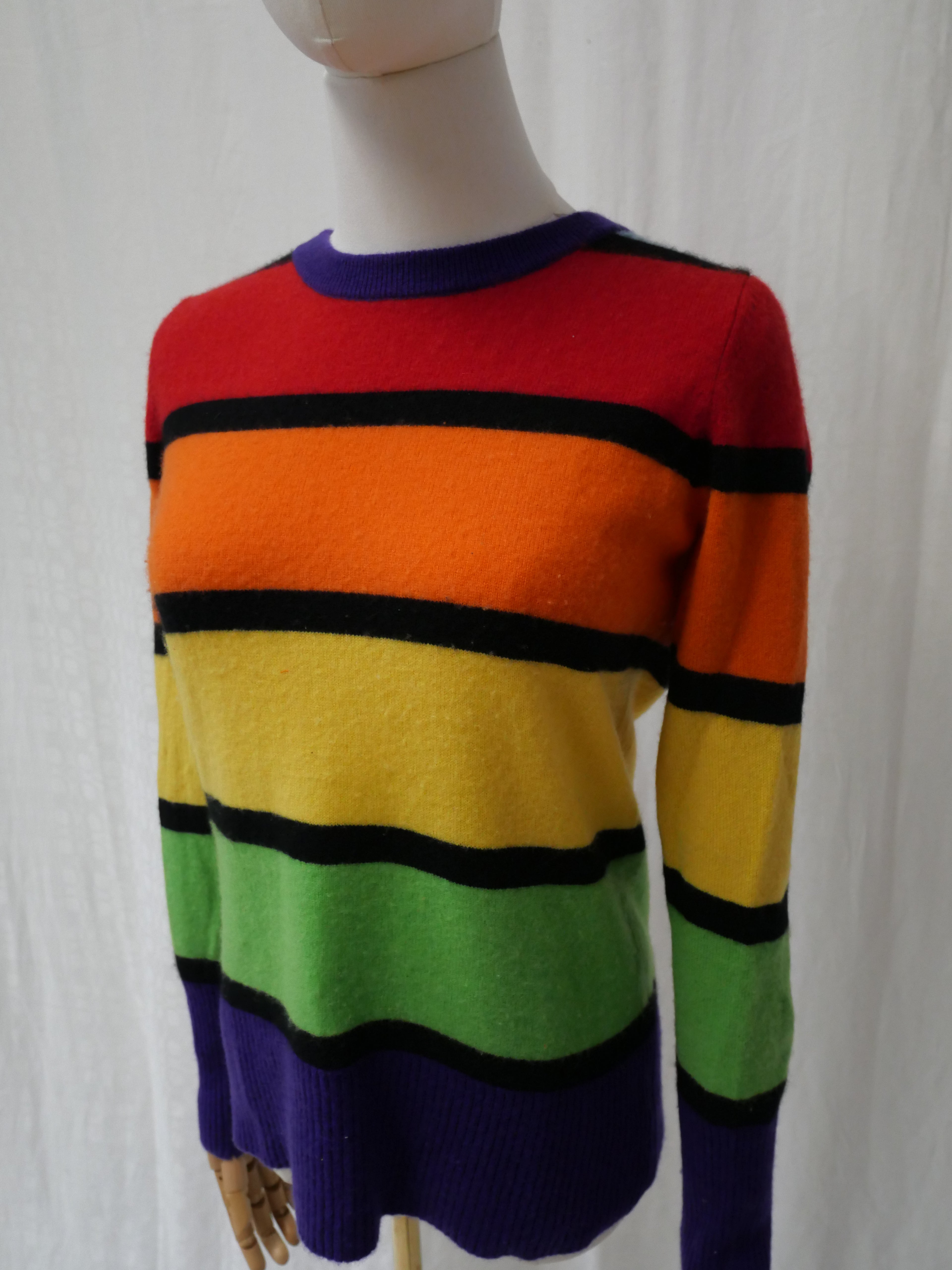 Madeleine Thompson Rainbow Stripe Cashmere Jumper