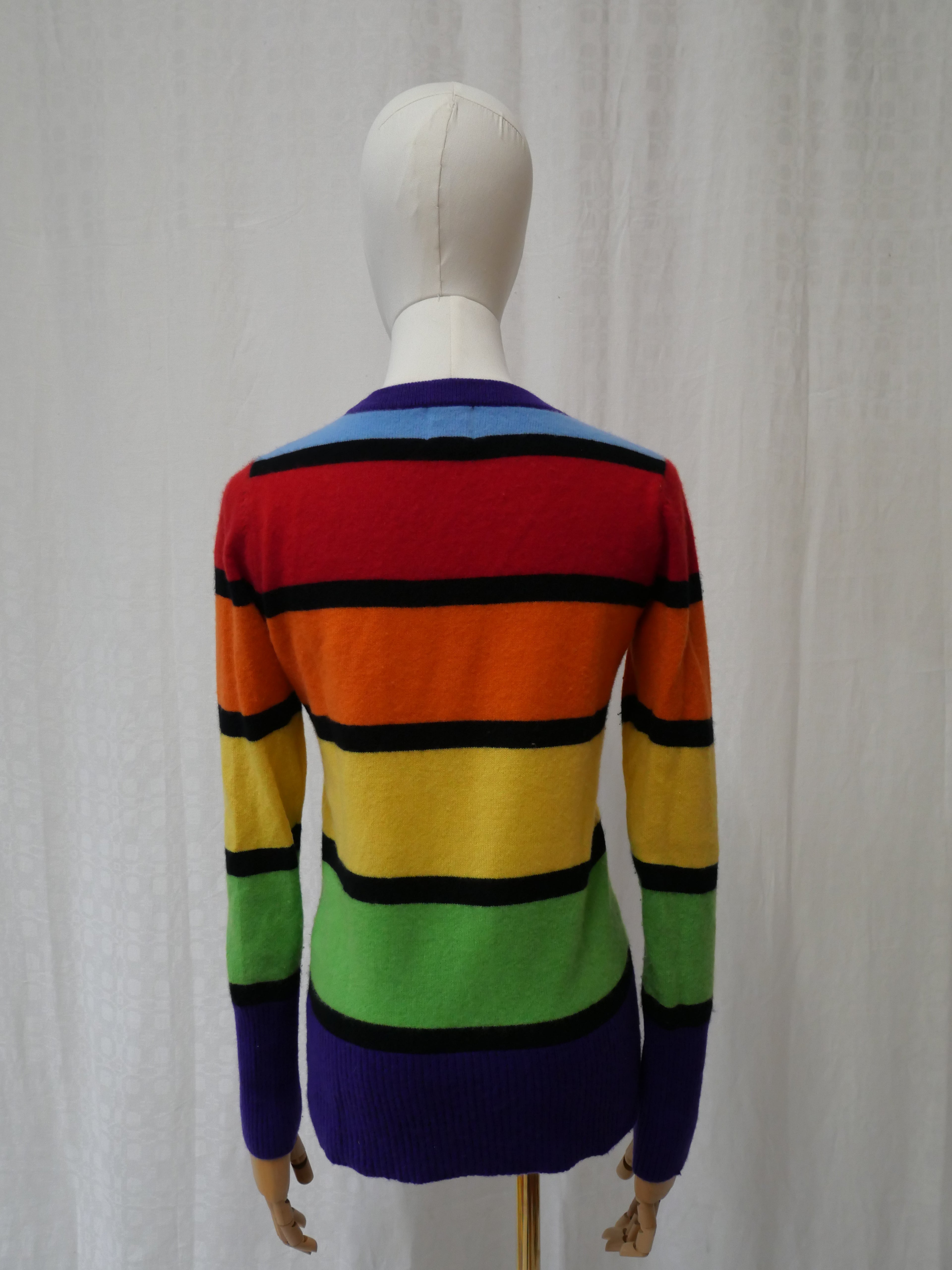 Madeleine Thompson Rainbow Stripe Cashmere Jumper