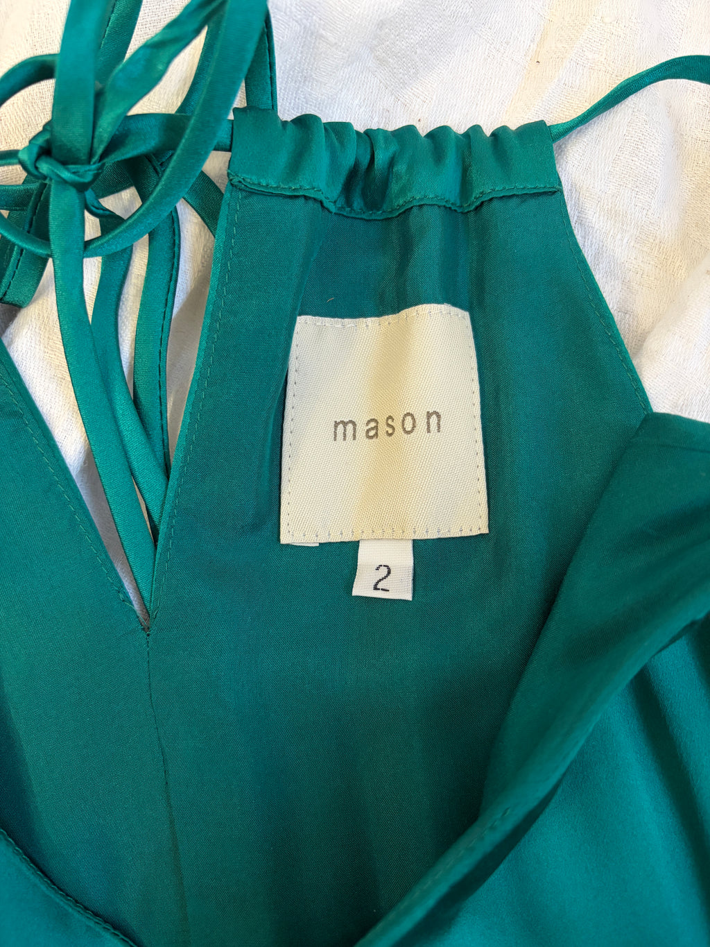 Emerald Green Mason 100% Silk Bias-Cut Maxi Dress