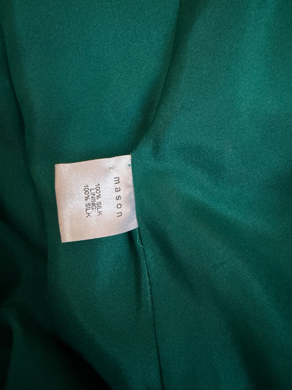 Emerald Green Mason 100% Silk Bias-Cut Maxi Dress