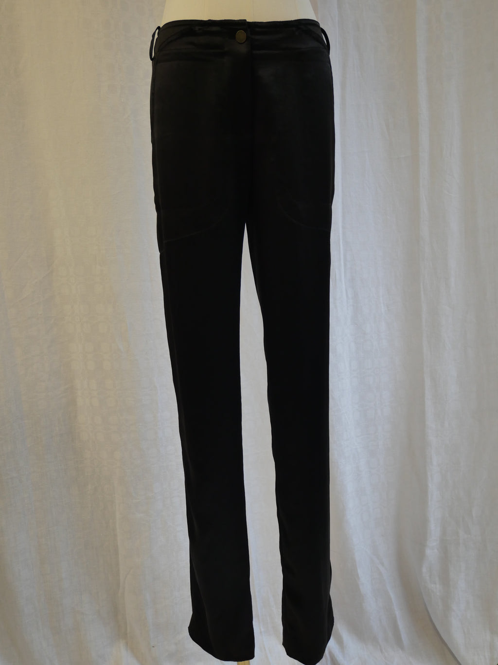 Stella McCartney Black Acetate Straight-Leg Trousers