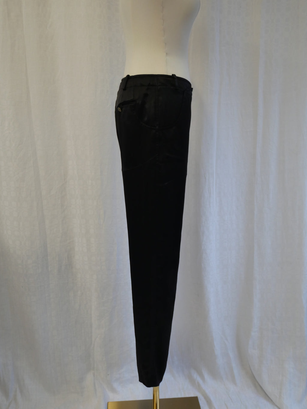 Stella McCartney Black Acetate Straight-Leg Trousers