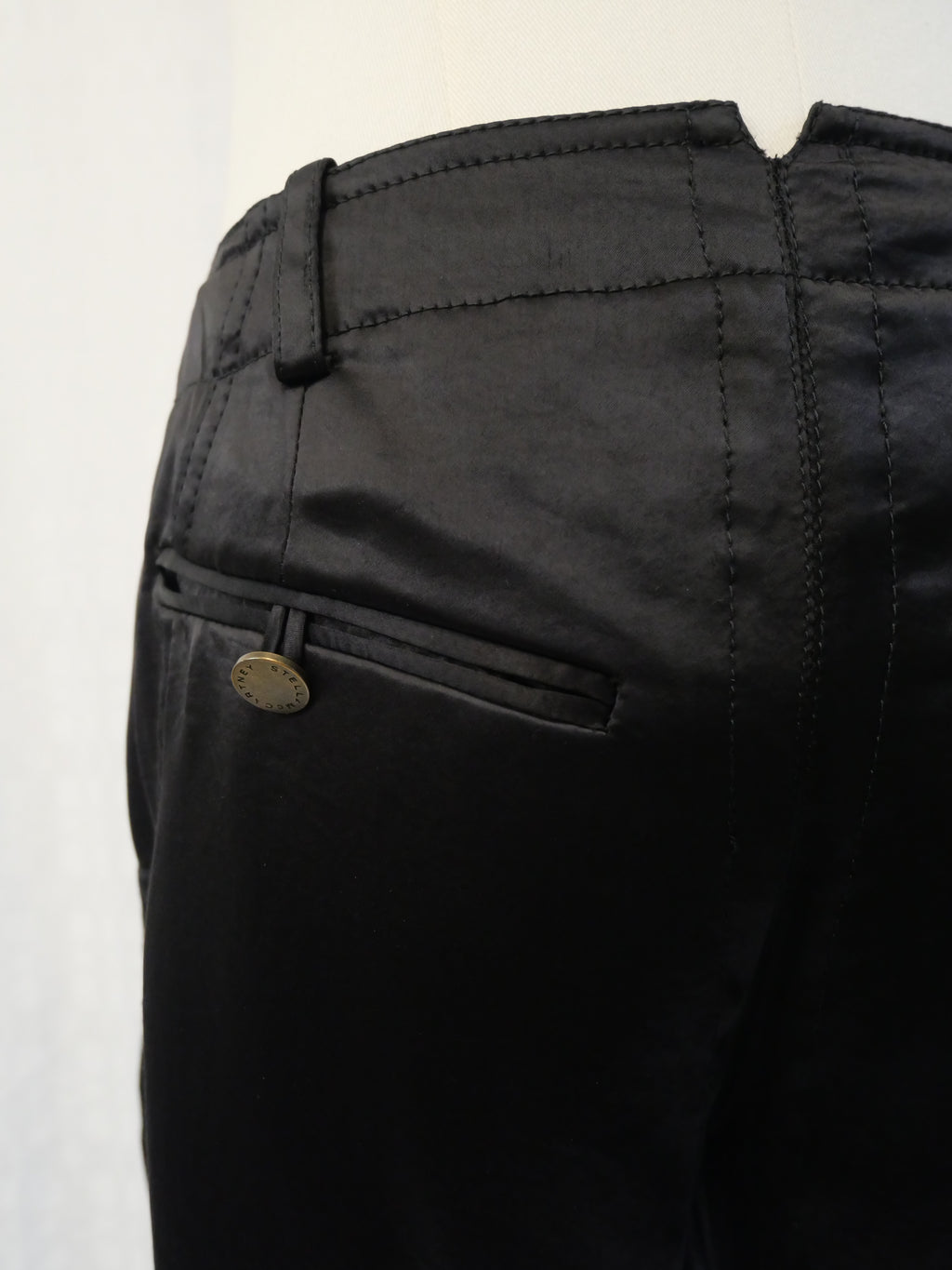 Stella McCartney Black Acetate Straight-Leg Trousers