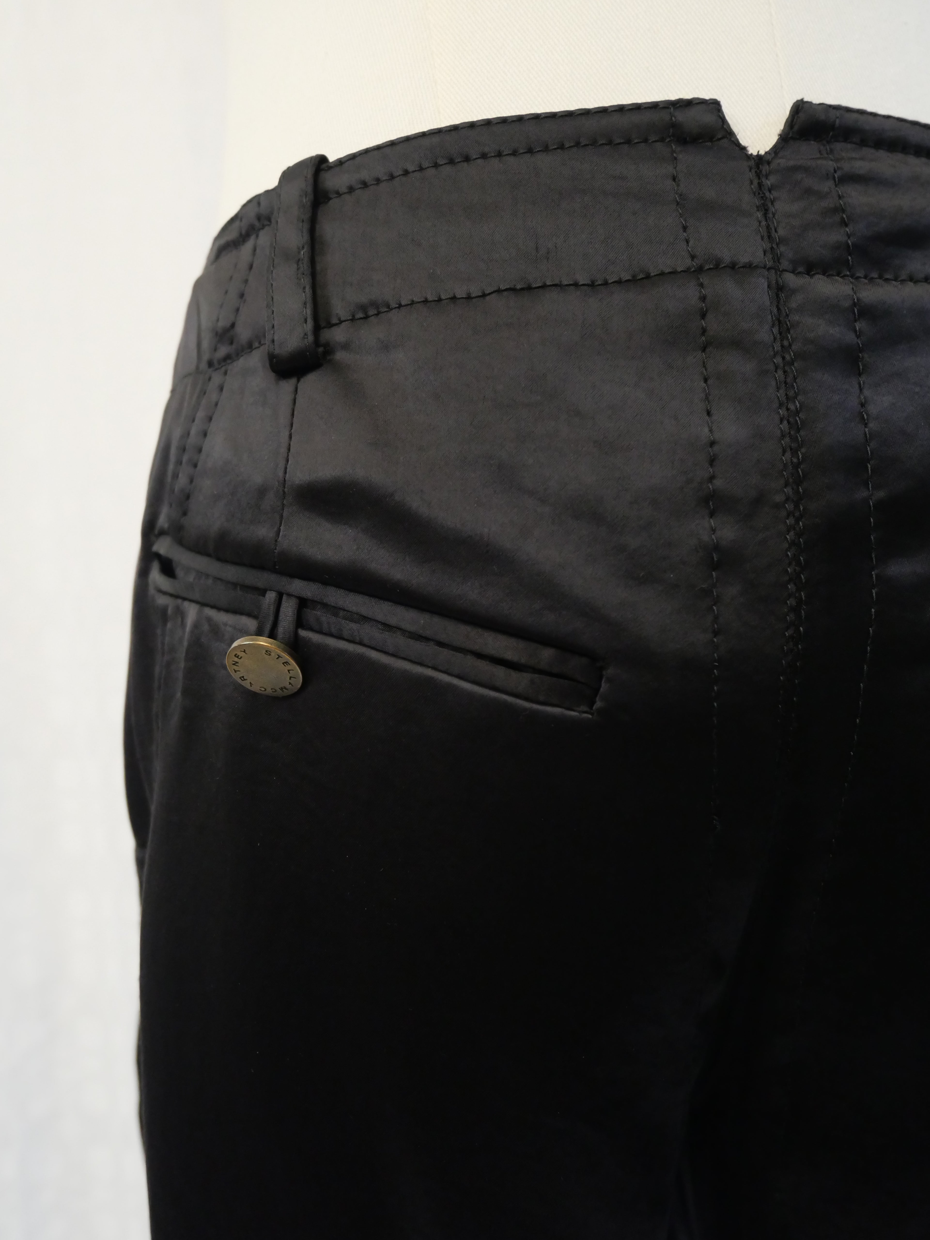 Stella McCartney Black Acetate Straight-Leg Trousers