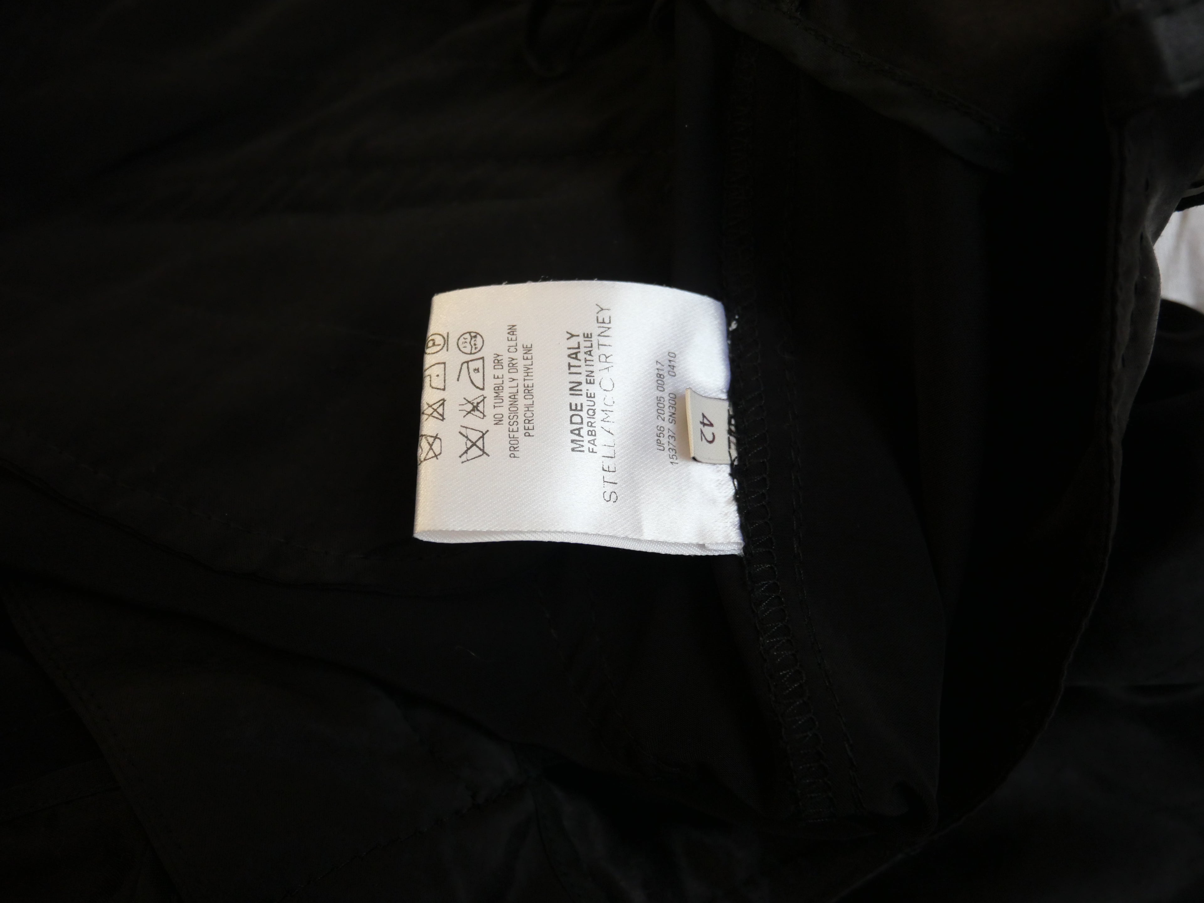 Stella McCartney Black Acetate Straight-Leg Trousers