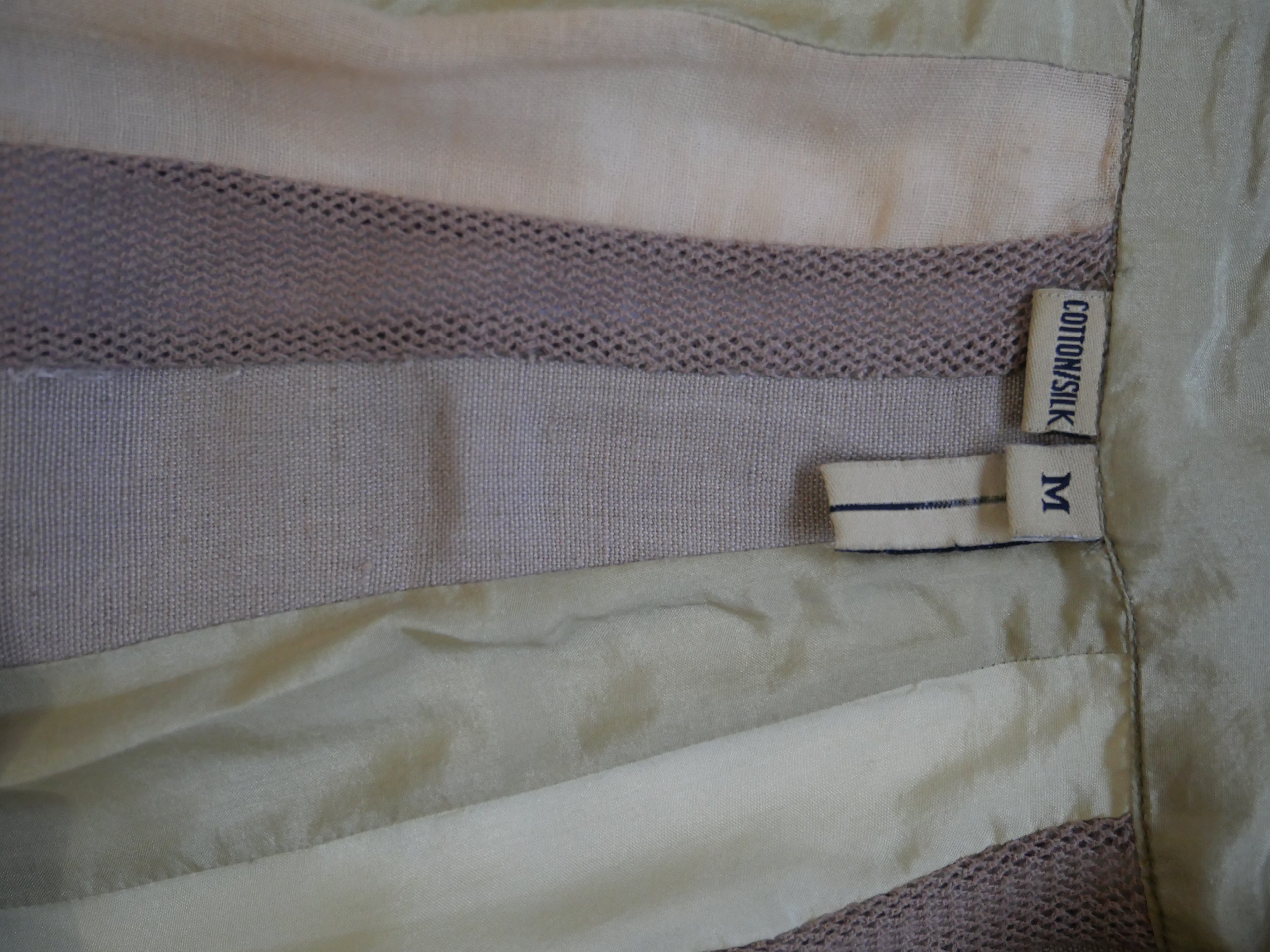 Cotton Silk Panelled Midi Skirt