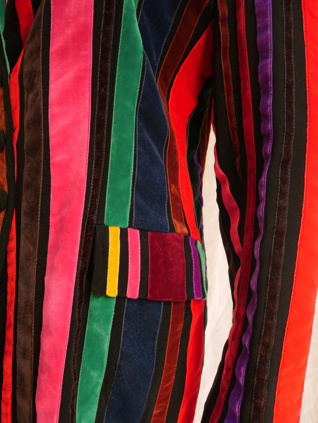 Evelyne Mandel Striped Velvet Blazer