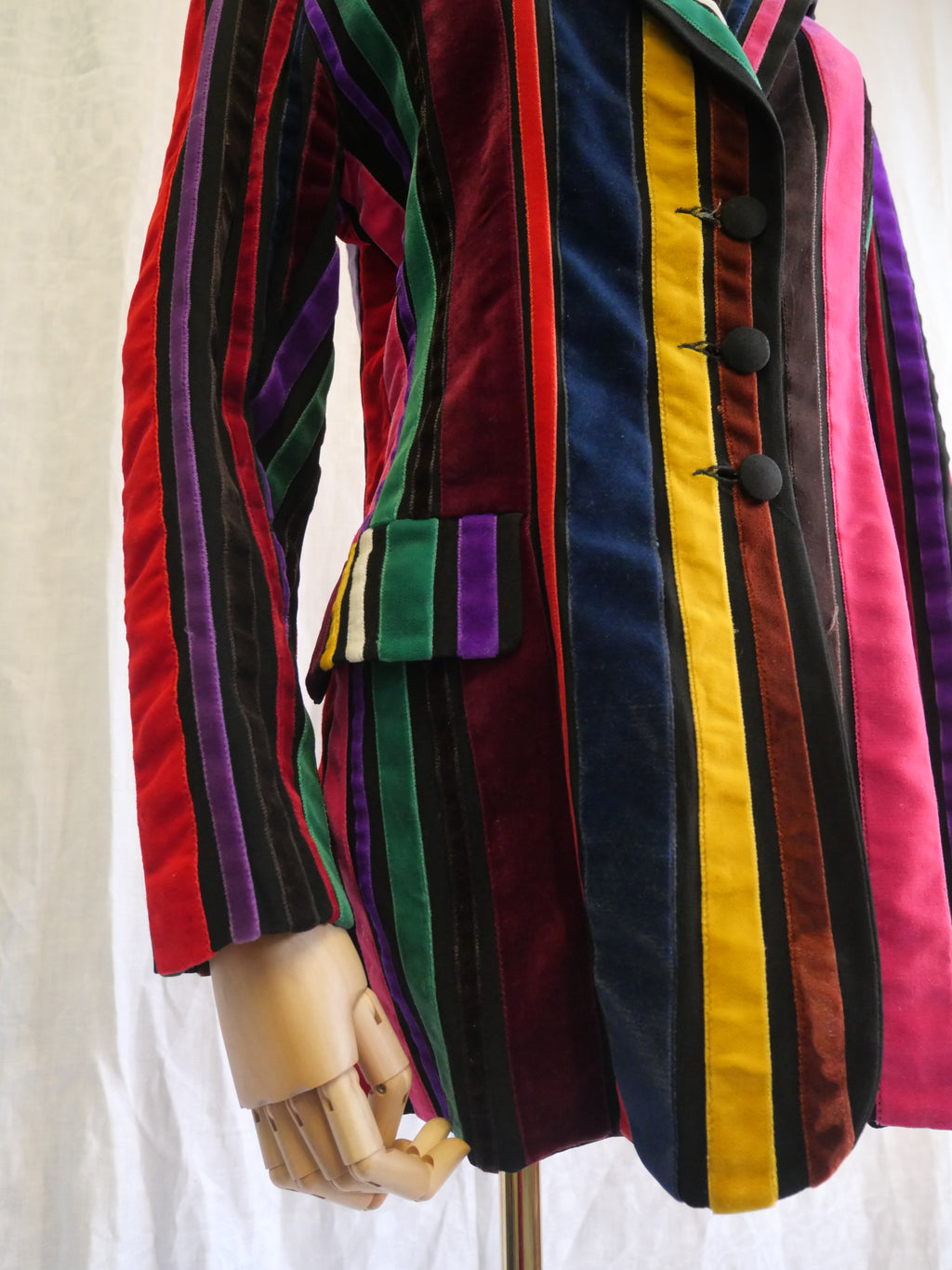 Evelyne Mandel Striped Velvet Blazer