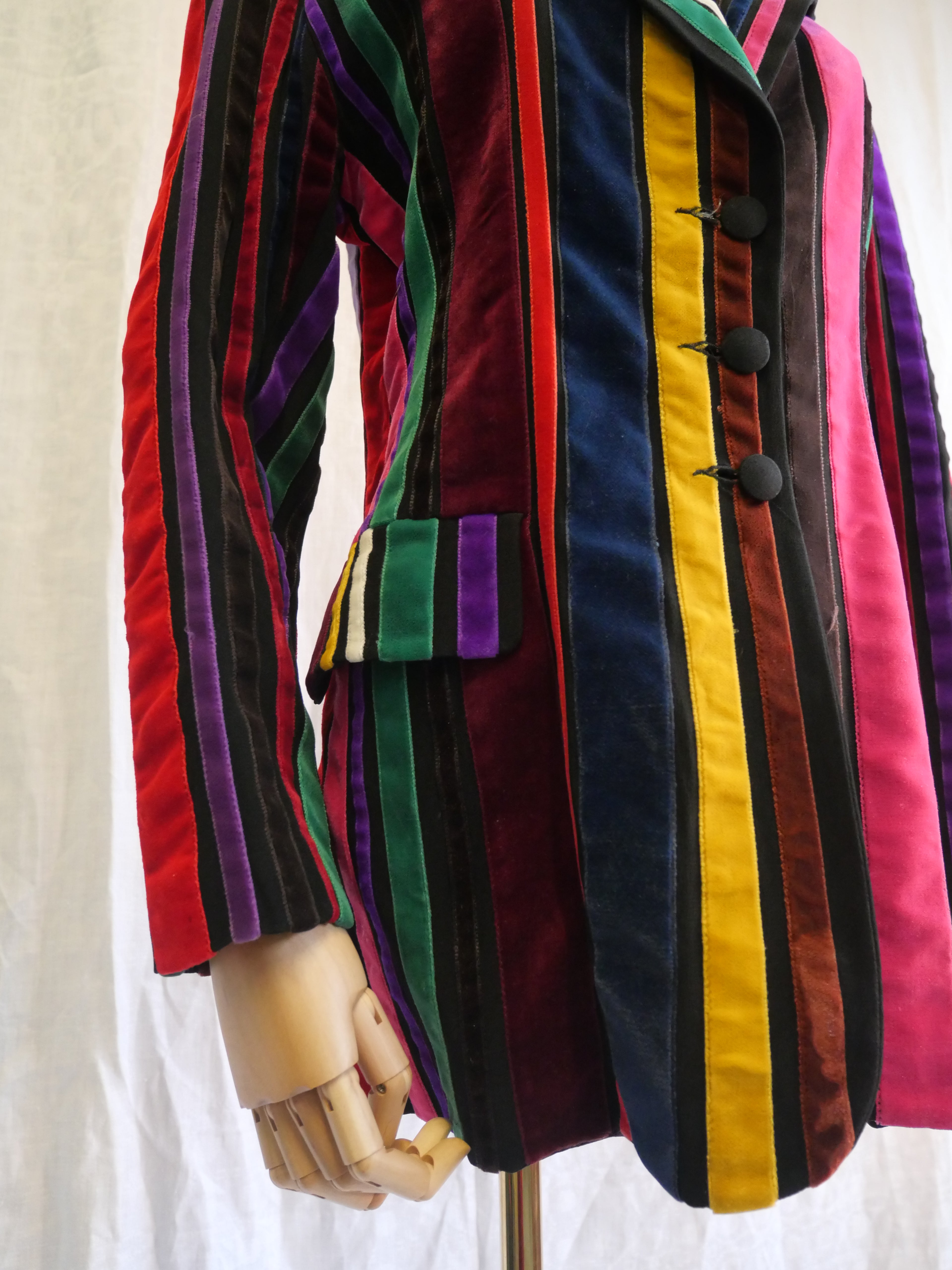 Evelyne Mandel Striped Velvet Blazer