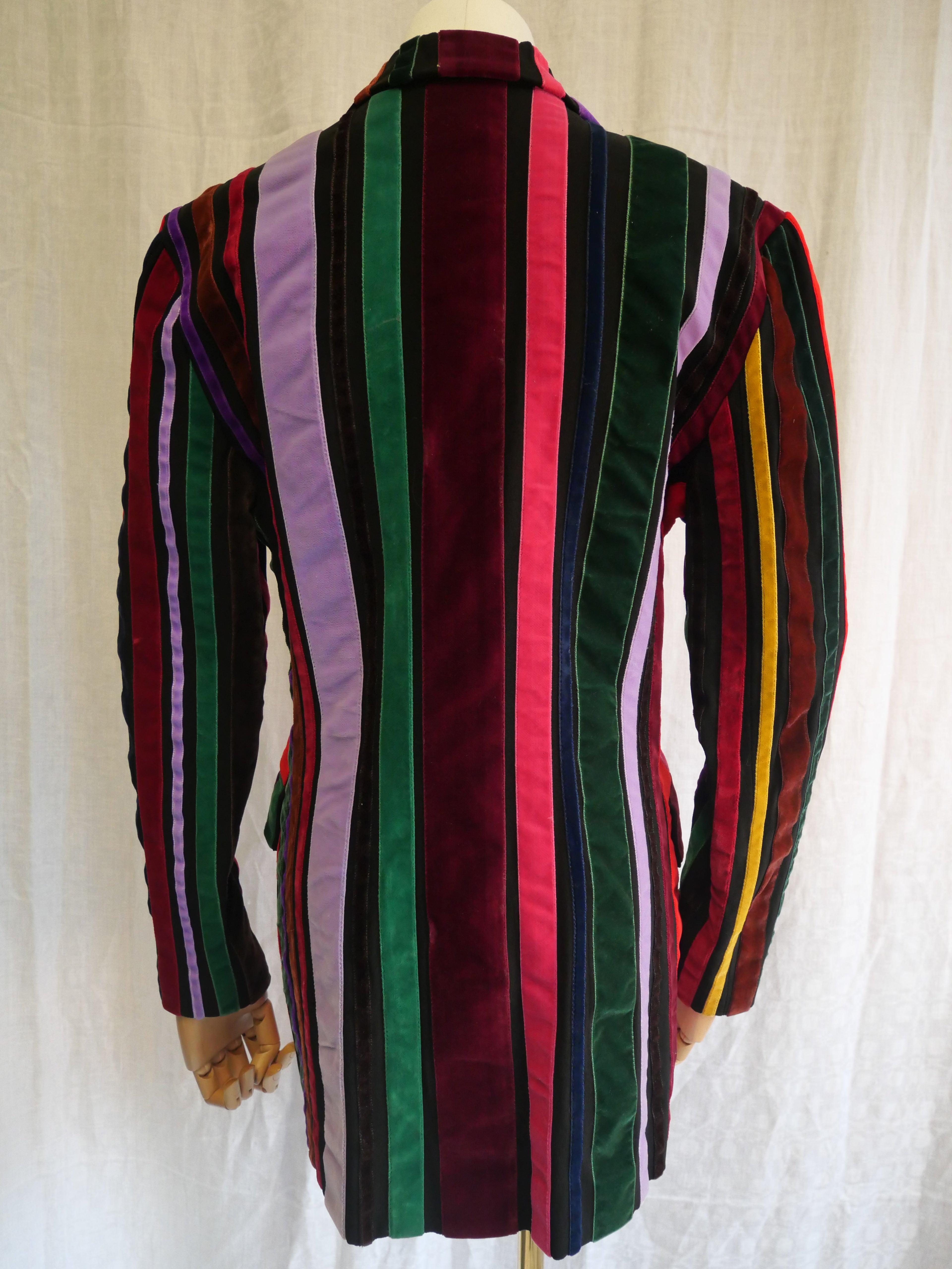 Evelyne Mandel Striped Velvet Blazer