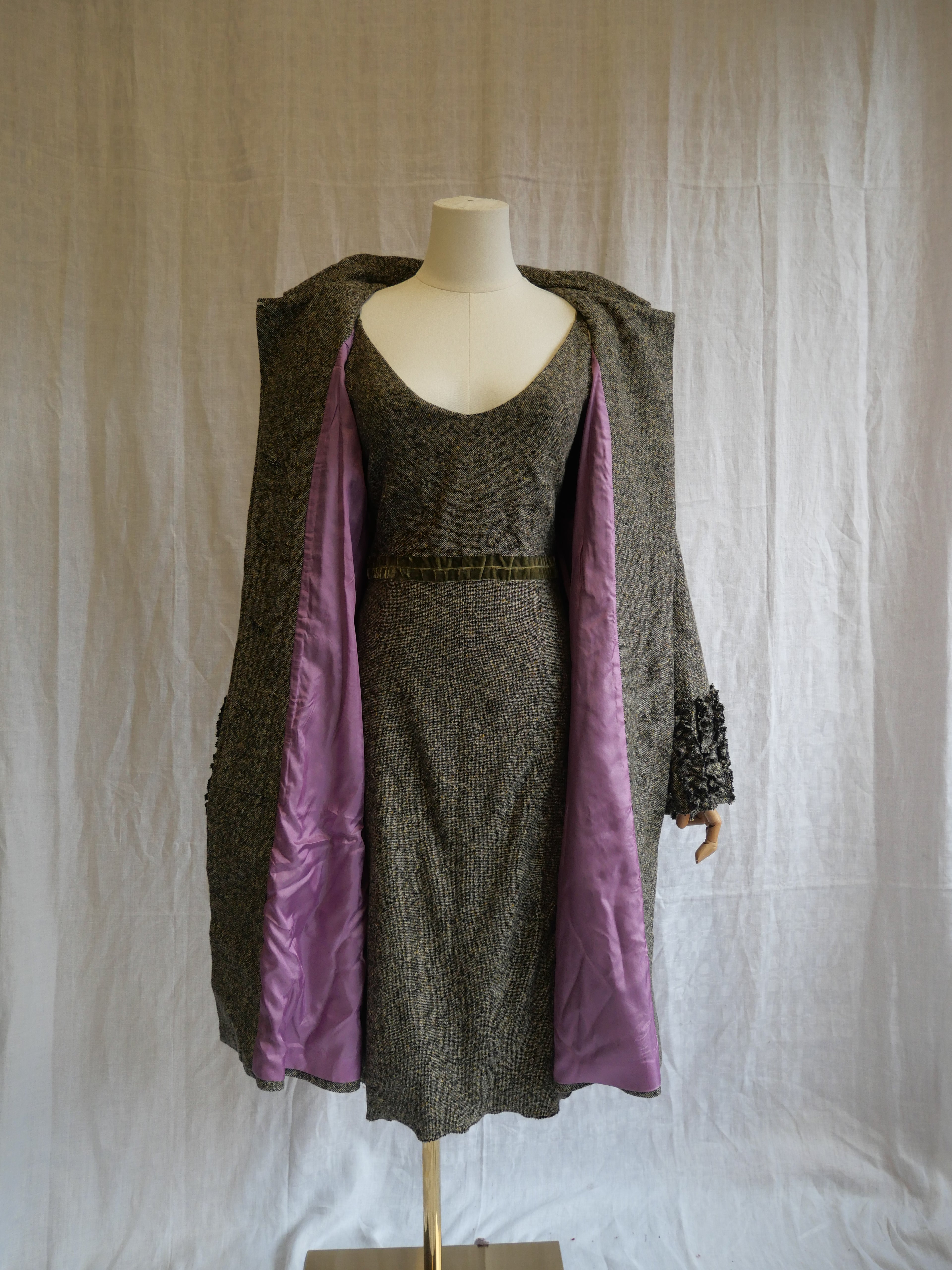 Vintage Milanat                                                                                              Speckled Tweed Coat & Dress Set