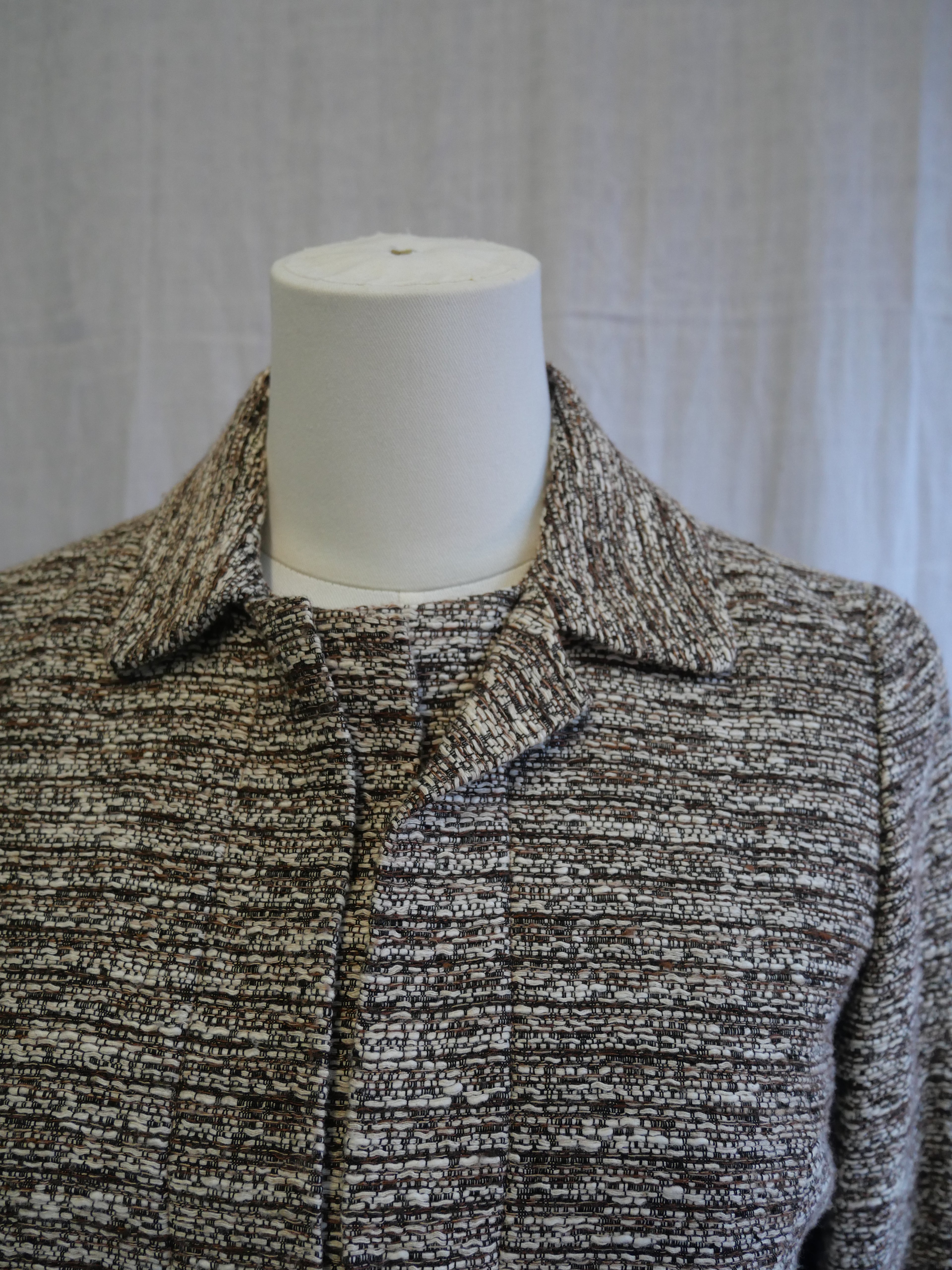 Chloé Brown & White Speckled Tweed Jacket