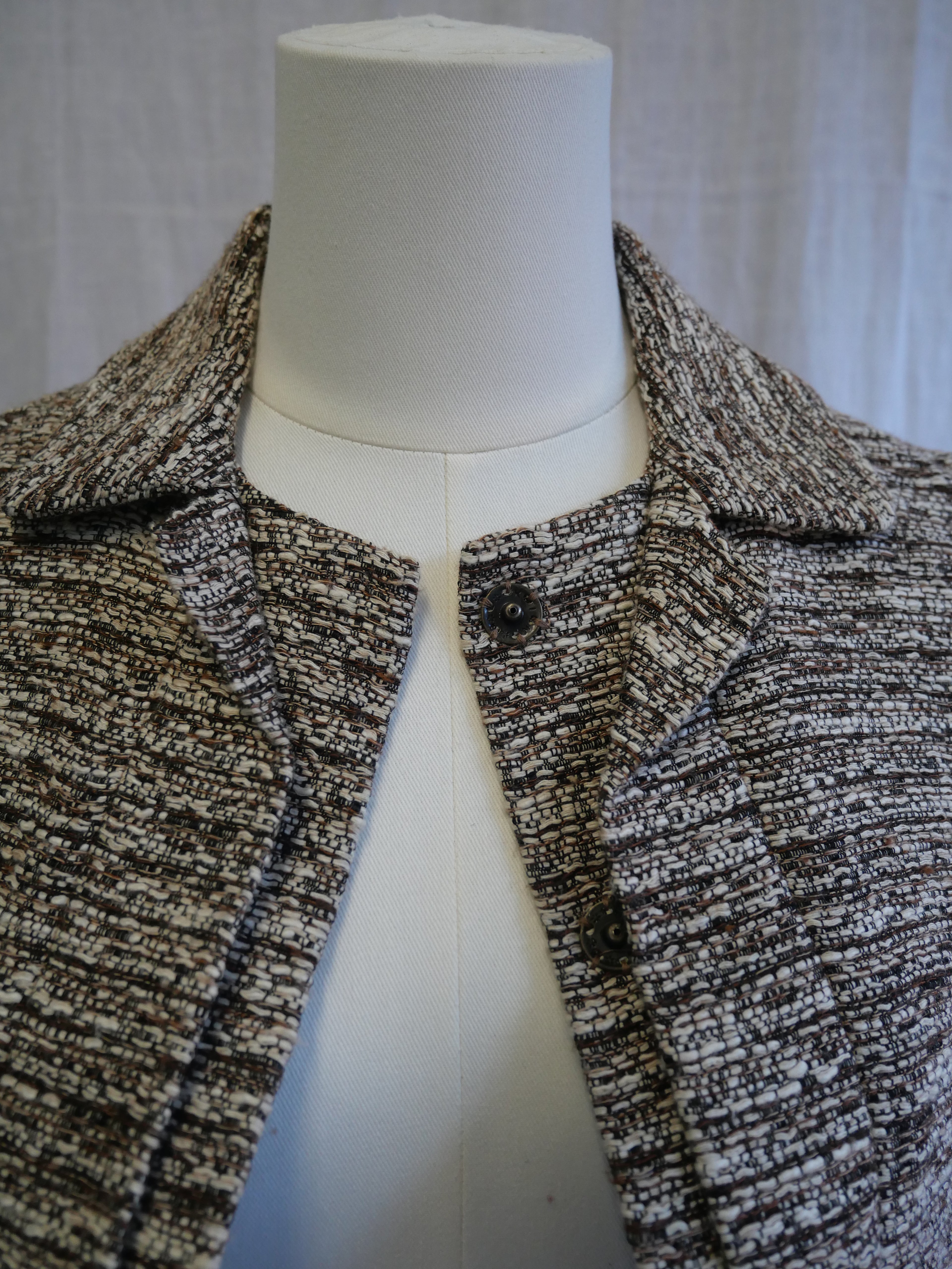 Chloé Brown & White Speckled Tweed Jacket
