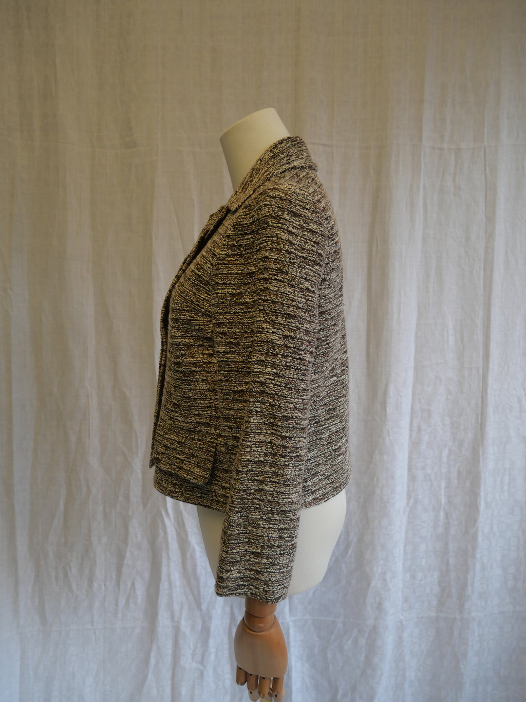 Chloé Brown & White Speckled Tweed Jacket