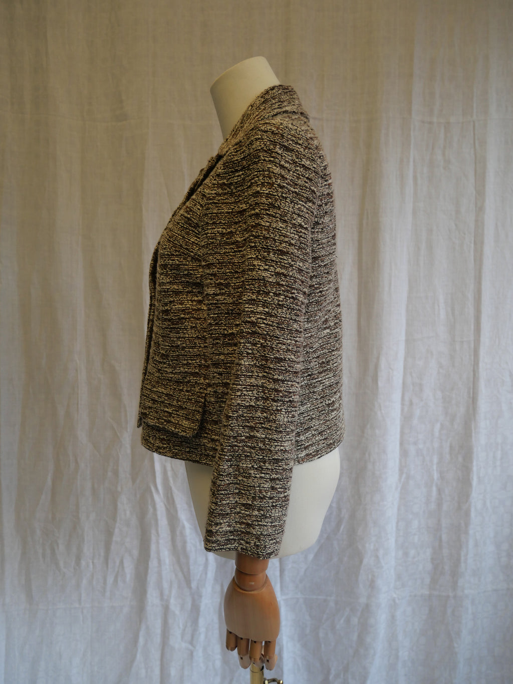 Chloé Brown & White Speckled Tweed Jacket