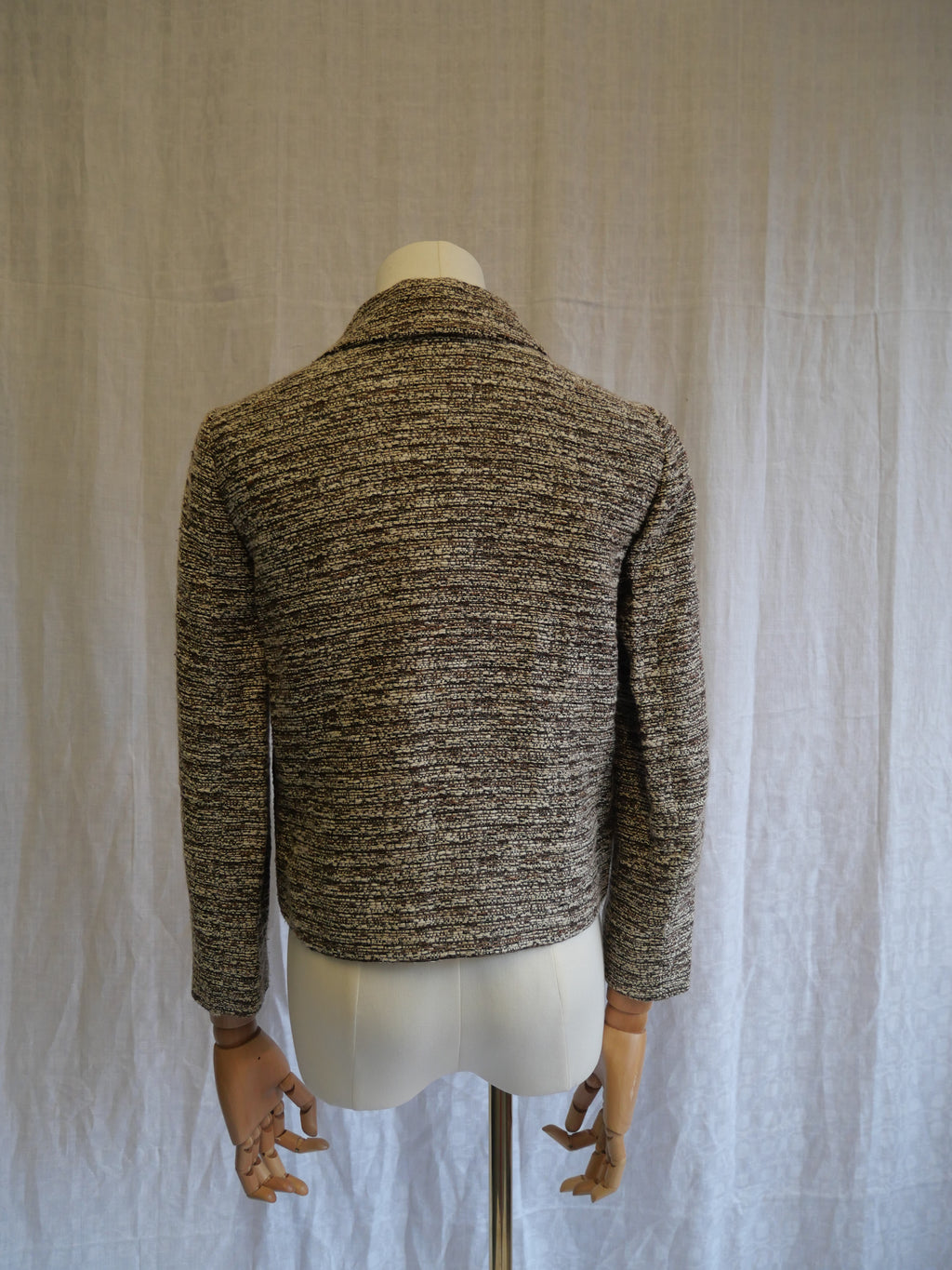 Chloé Brown & White Speckled Tweed Jacket