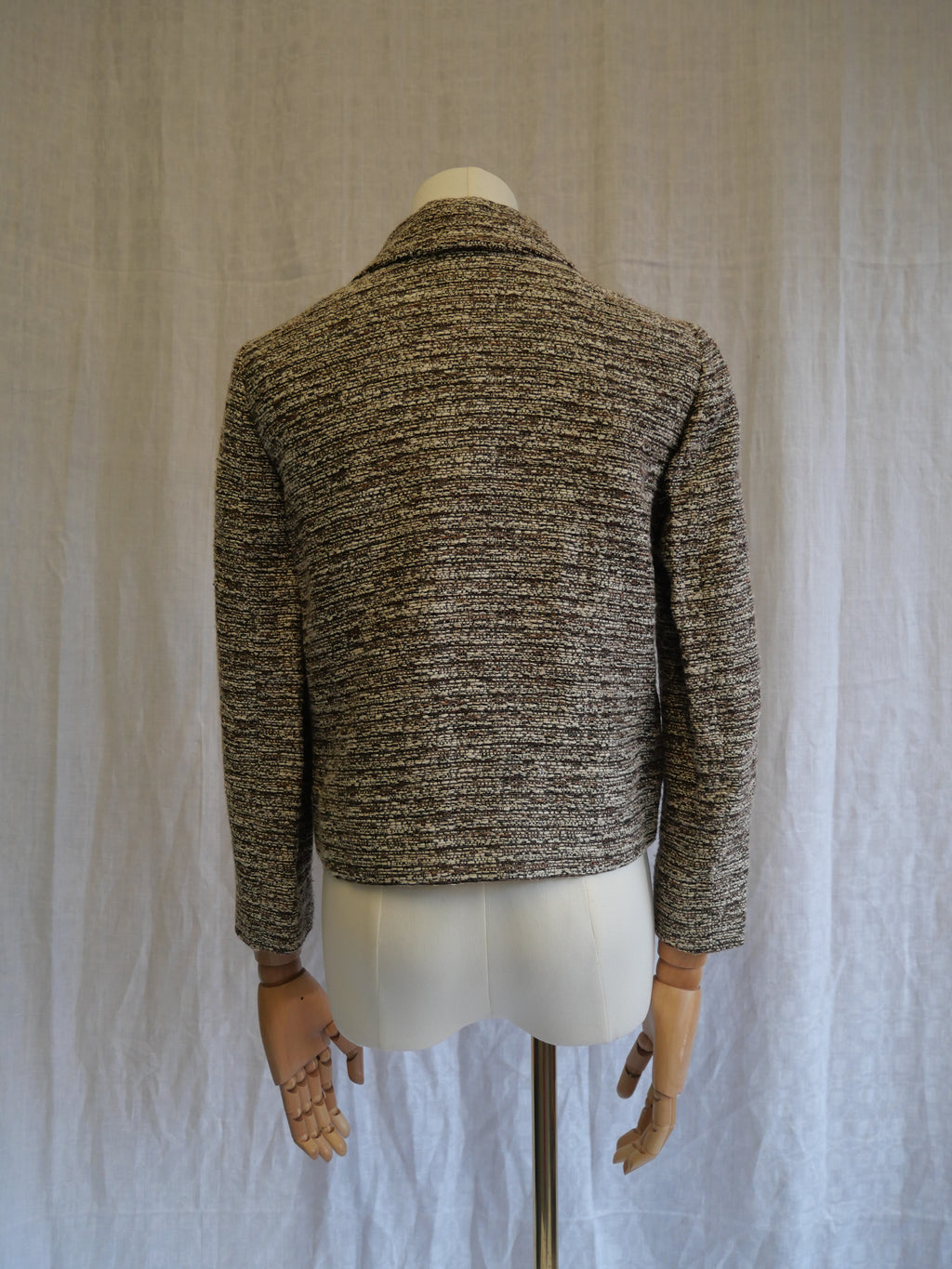 Chloé Brown & White Speckled Tweed Jacket