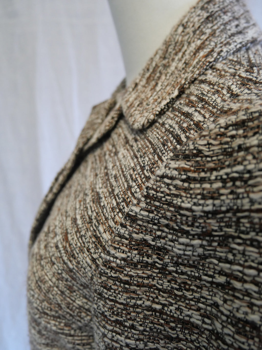 Chloé Brown & White Speckled Tweed Jacket