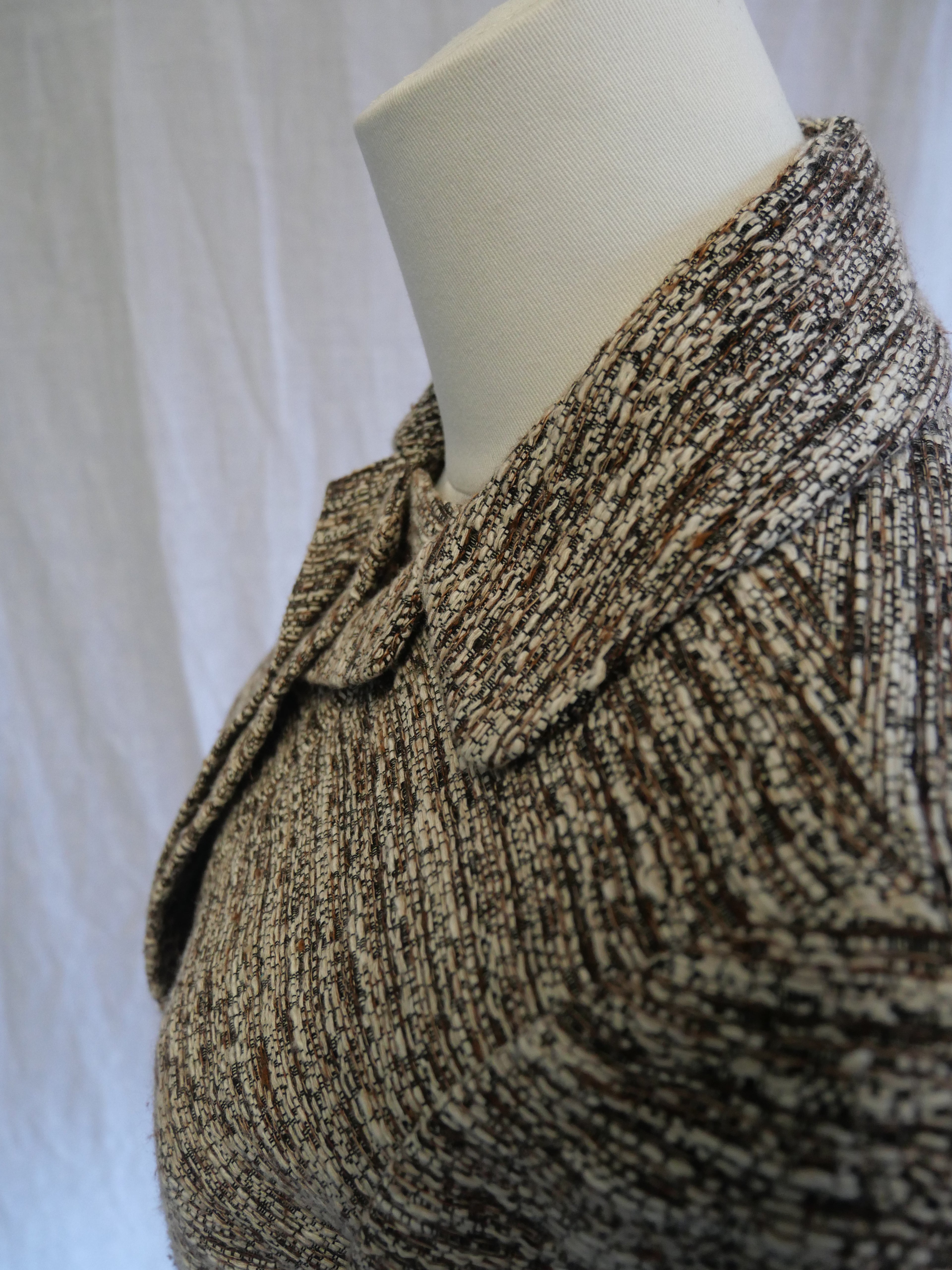 Chloé Brown & White Speckled Tweed Jacket