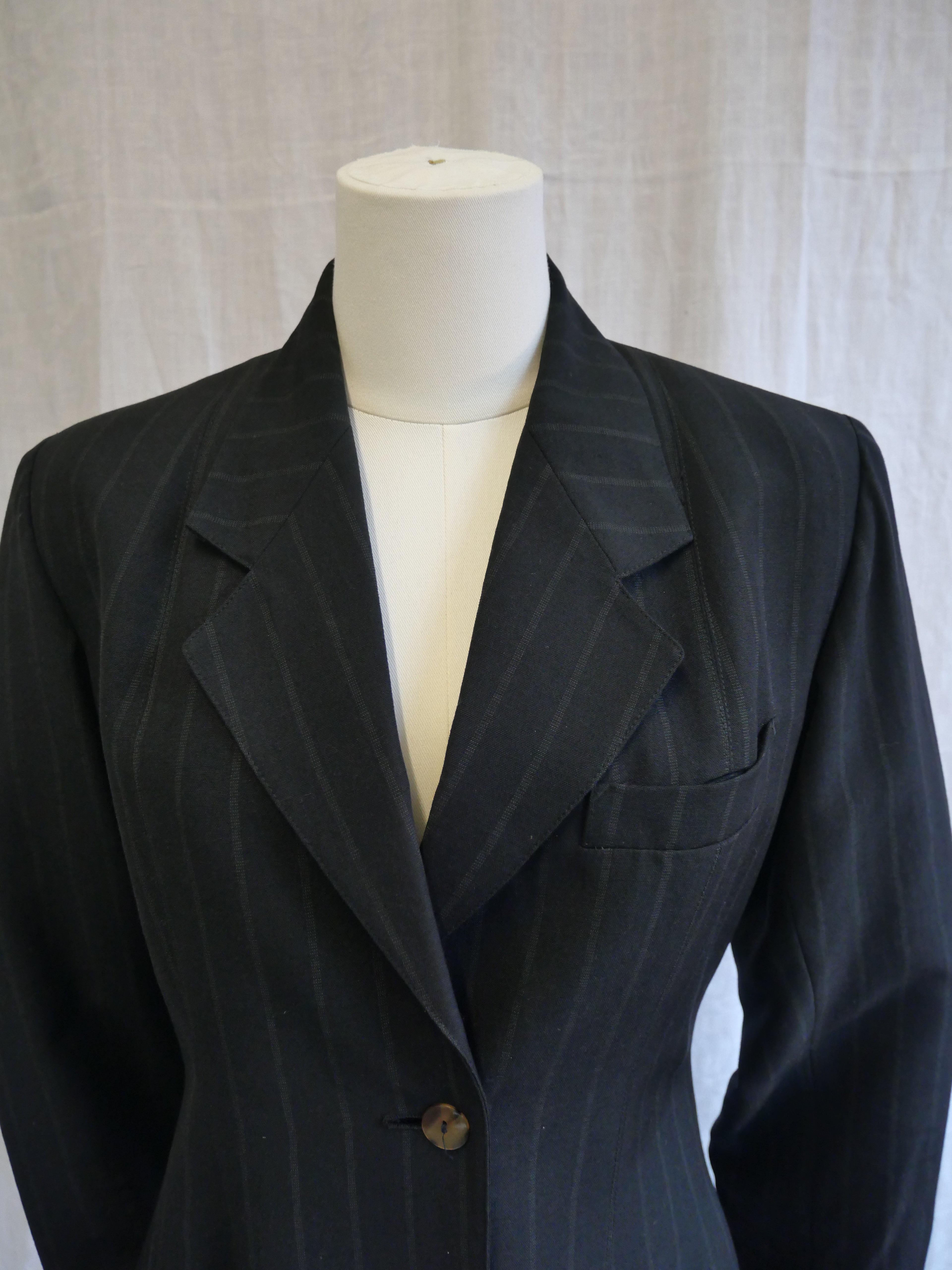 Jean Paul Gaultier pour Gibo Black Pinstripe Blazer
