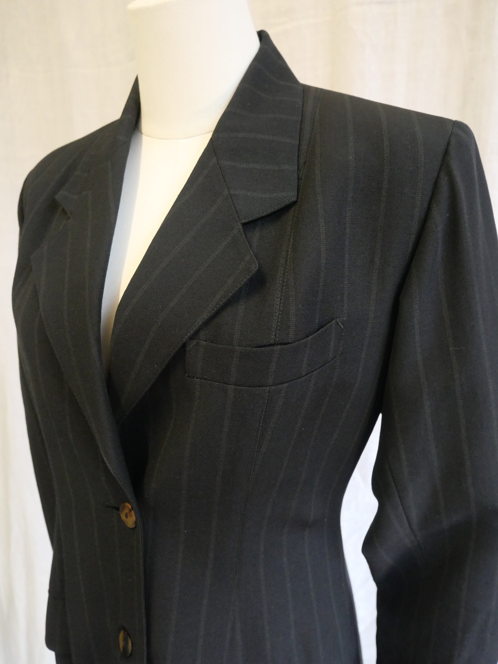 Jean Paul Gaultier pour Gibo Black Pinstripe Blazer