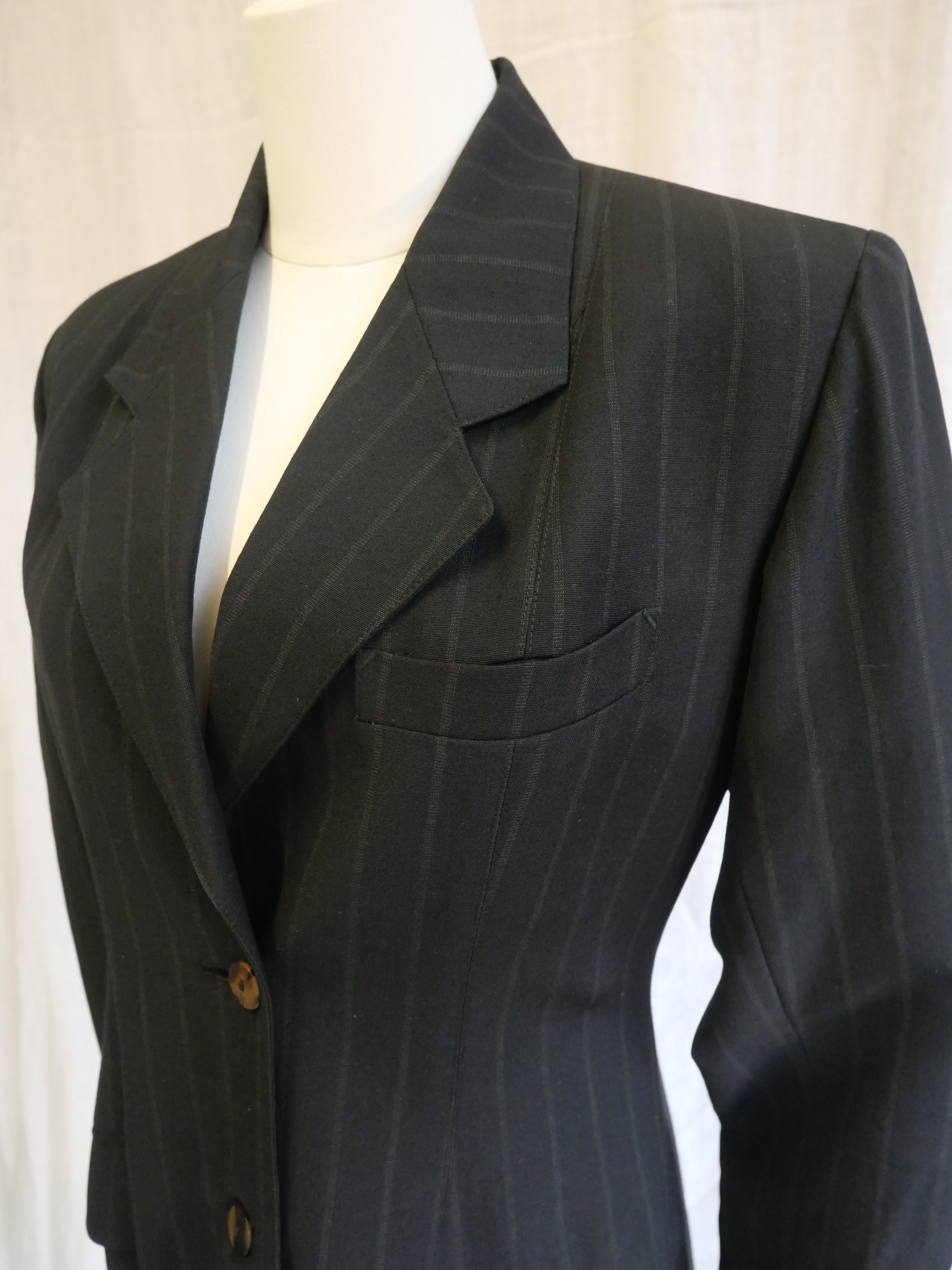 Jean Paul Gaultier pour Gibo Black Pinstripe Blazer