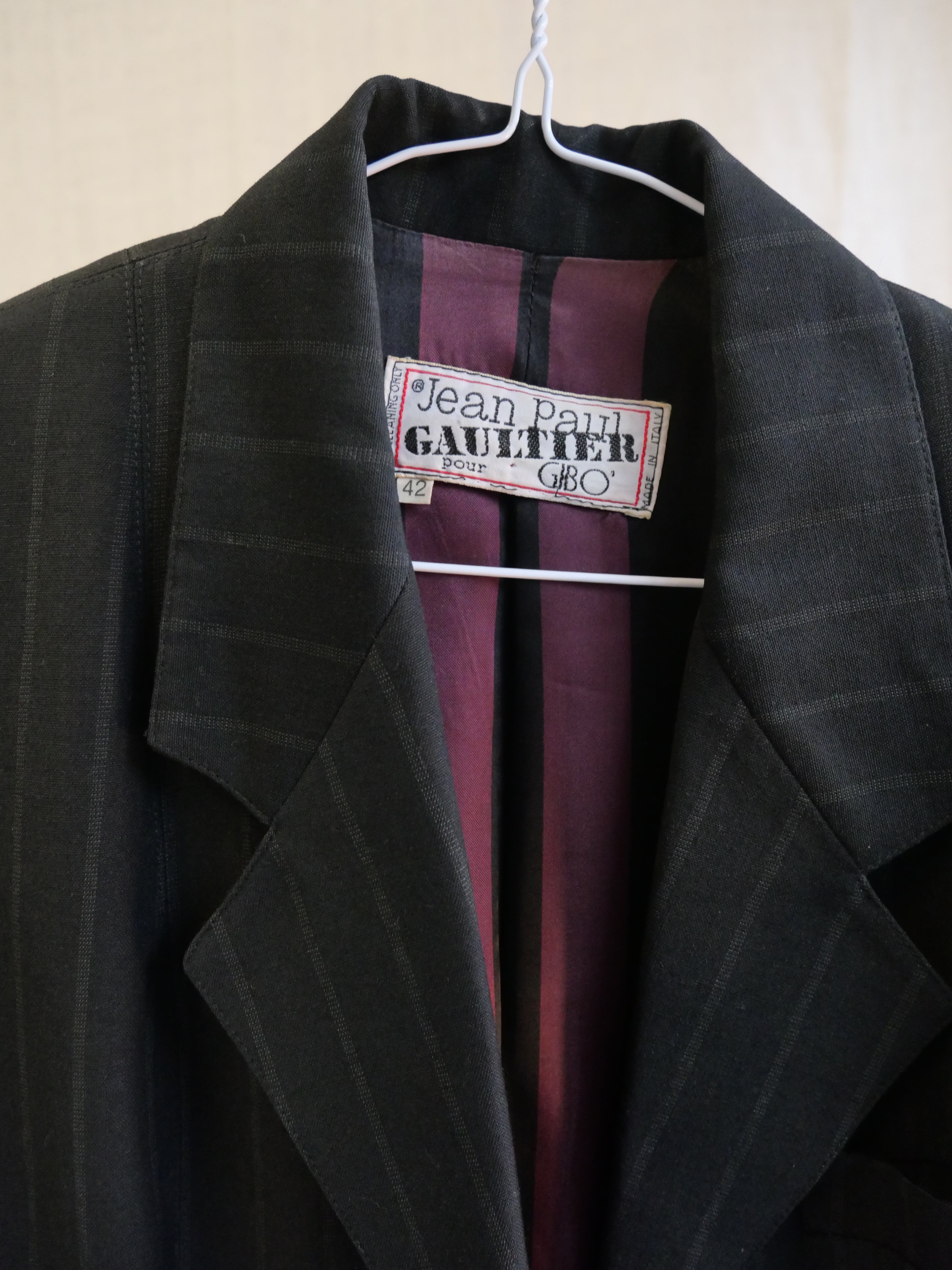 Jean Paul Gaultier pour Gibo Black Pinstripe Blazer