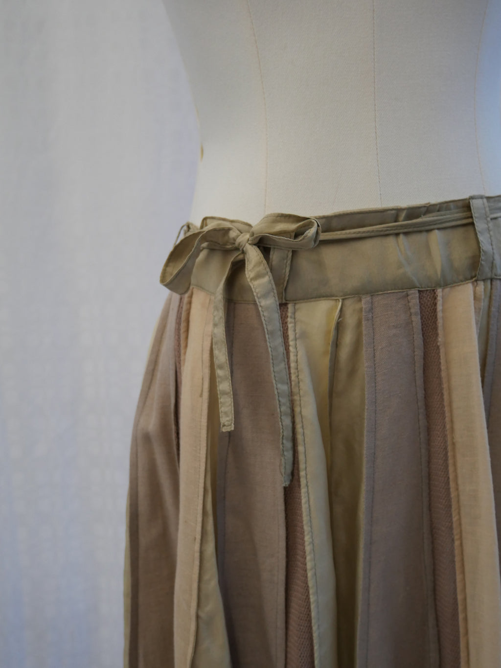 Cotton Silk Panelled Midi Skirt