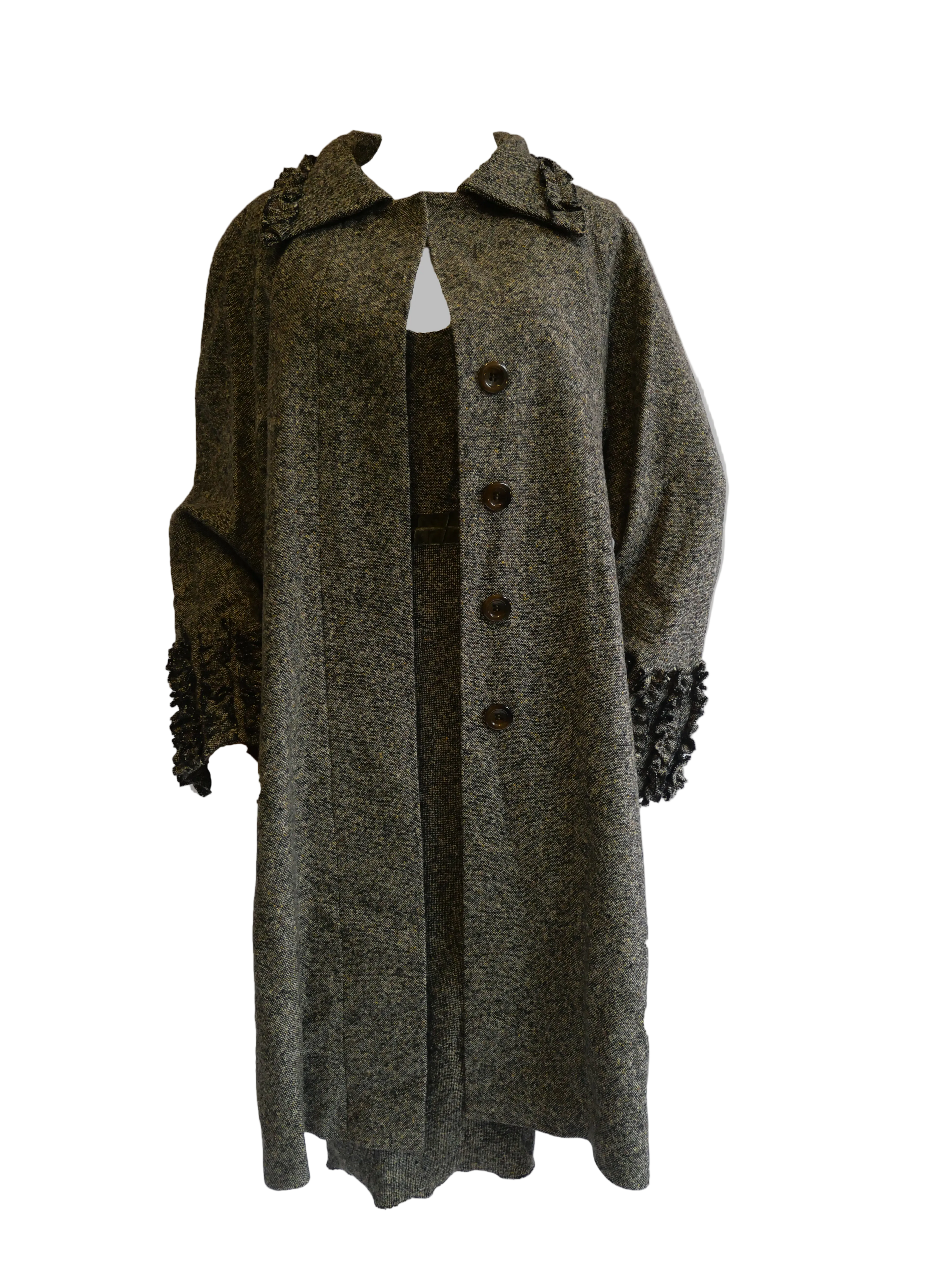 Vintage Milanat                                                                                              Speckled Tweed Coat & Dress Set